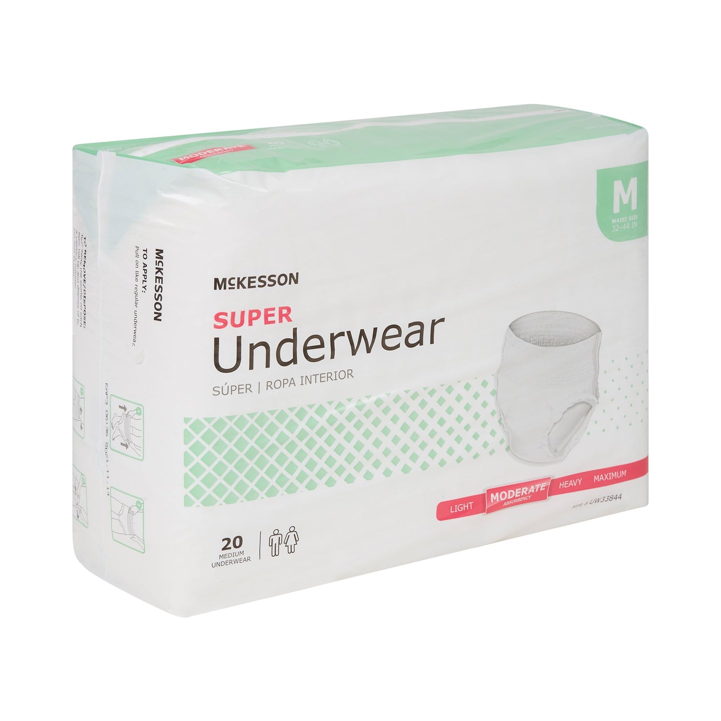 UNDERWEAR, SUPER MED 32-44 (20EA/BG 4BG/CS)