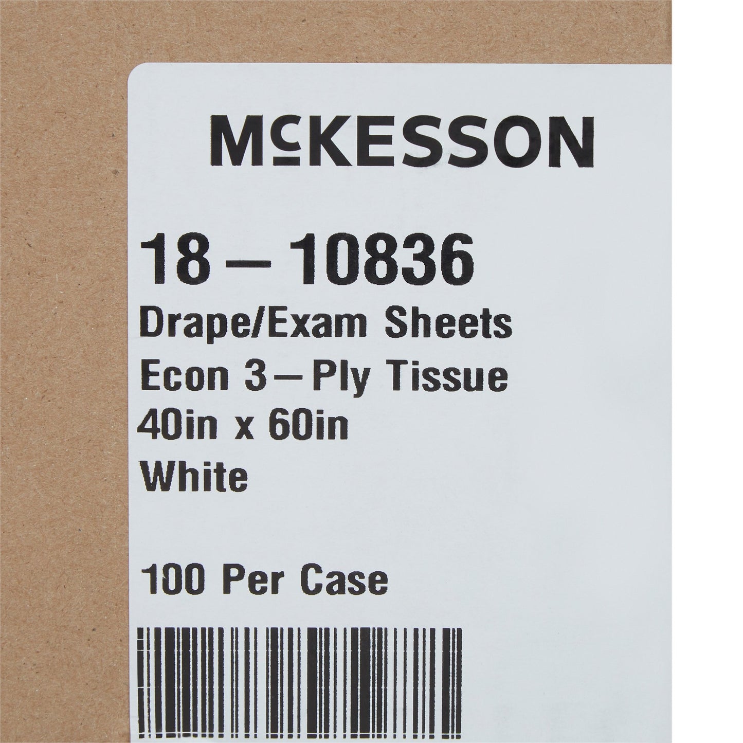 SHEET, DRAPE 3PLY ECON WHT 40X60 (100/CS)