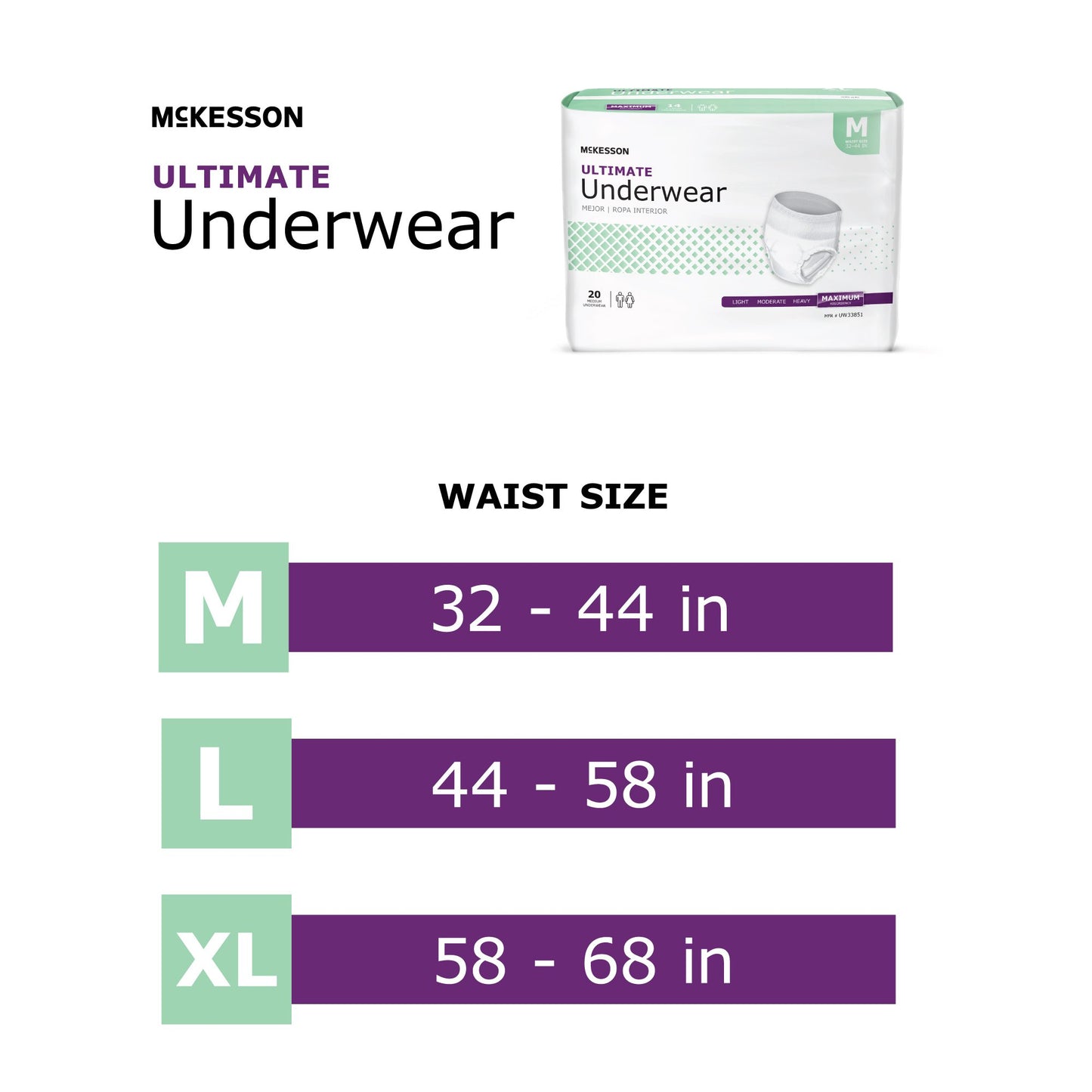UNDERWEAR, ULTIMATE LG 44-58 (18EA/BG 4BG/CS)