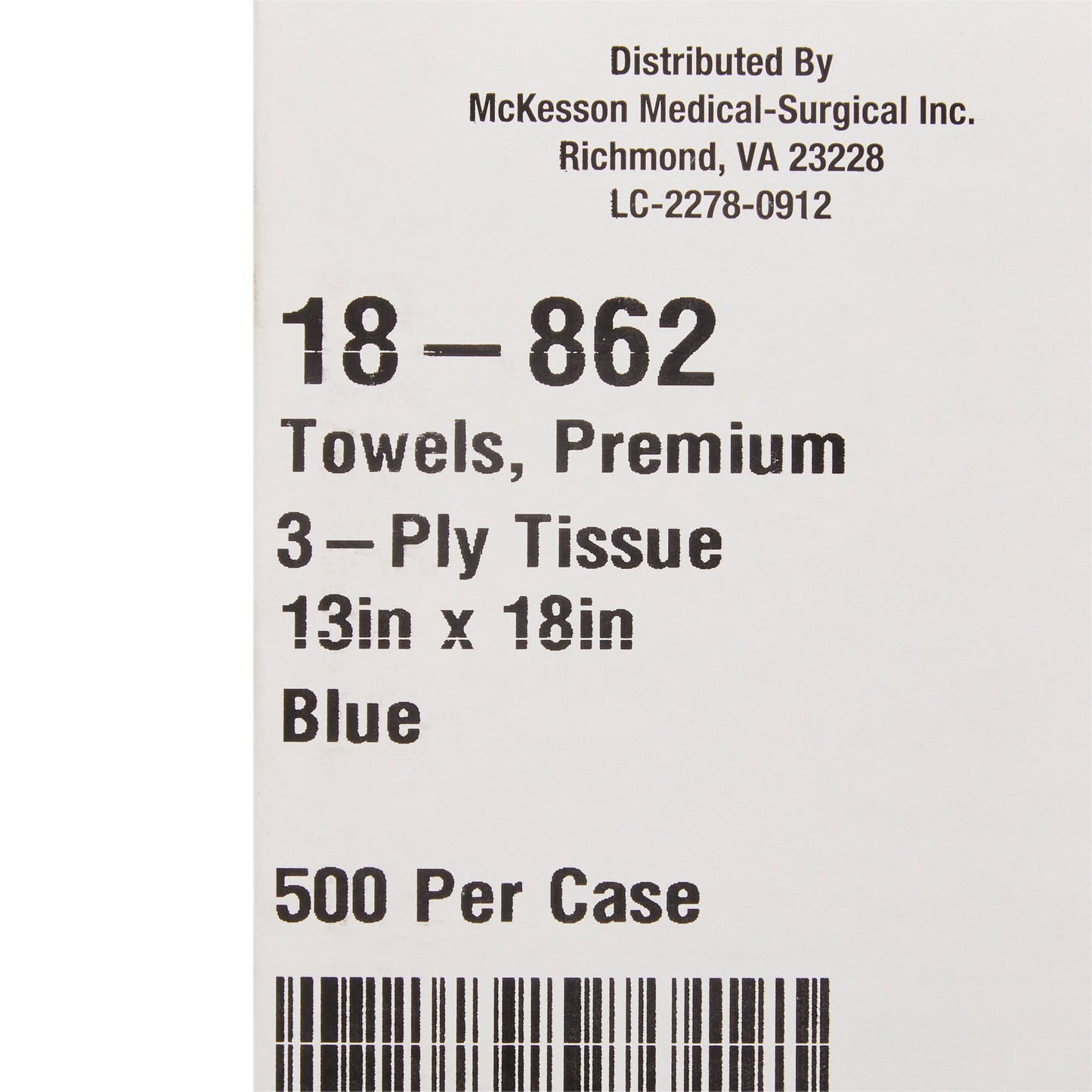 TOWEL, PRO 3PLY BLU 13X18 (500/CS)