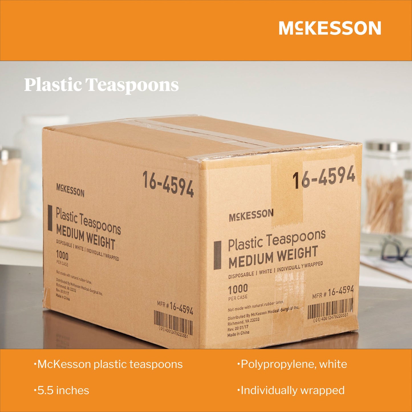 TEASPOON, PLAS INDIV WRAP WHT 5.5" (1000/CS)