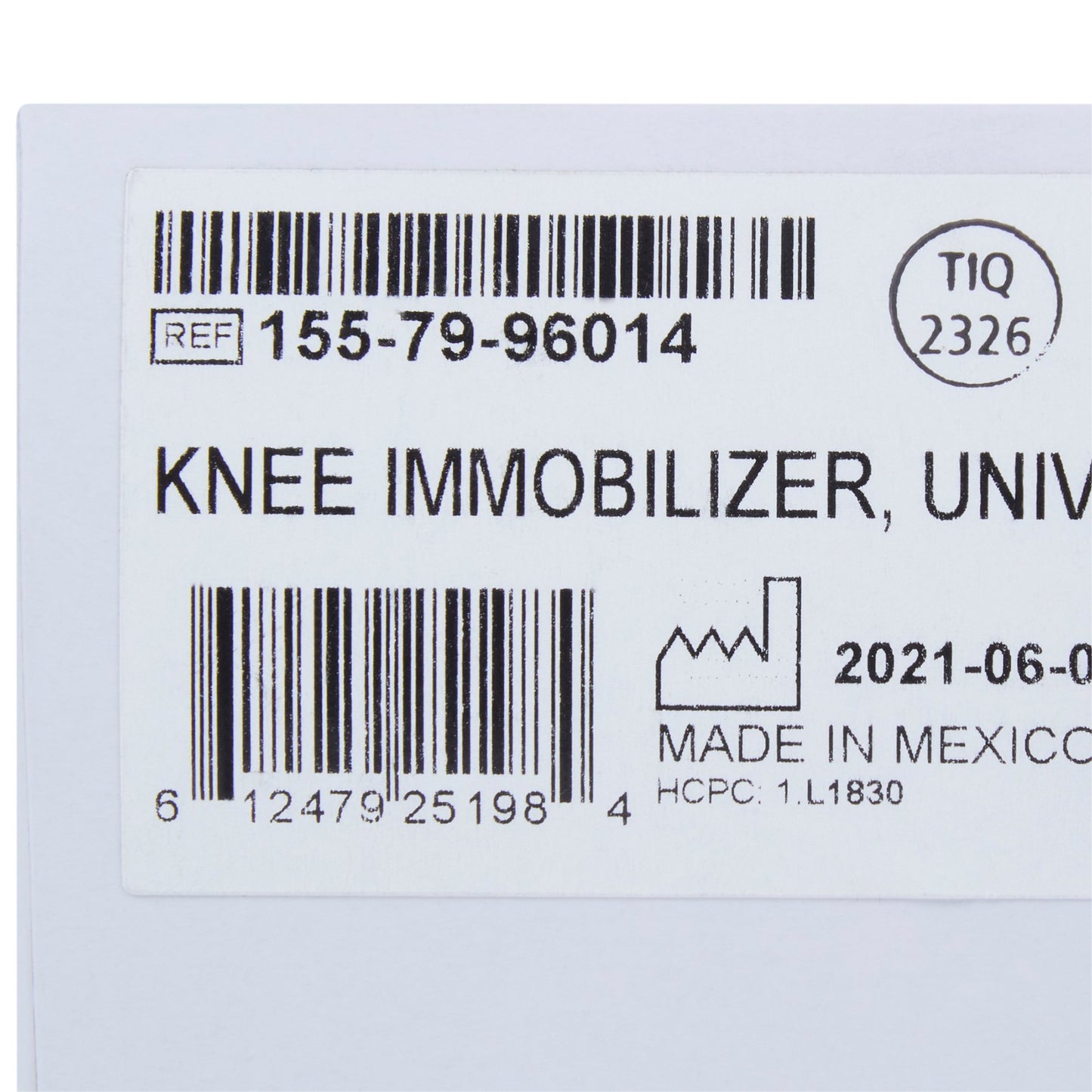 KNEE IMMOBILIZER, UNIVERSAL 14"