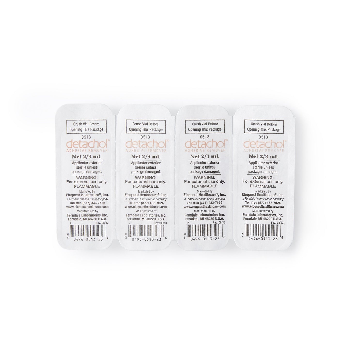 ADHESIVE REMOVER DETACH 48VL 1141761 48/BX 2/3ML DETACHOL