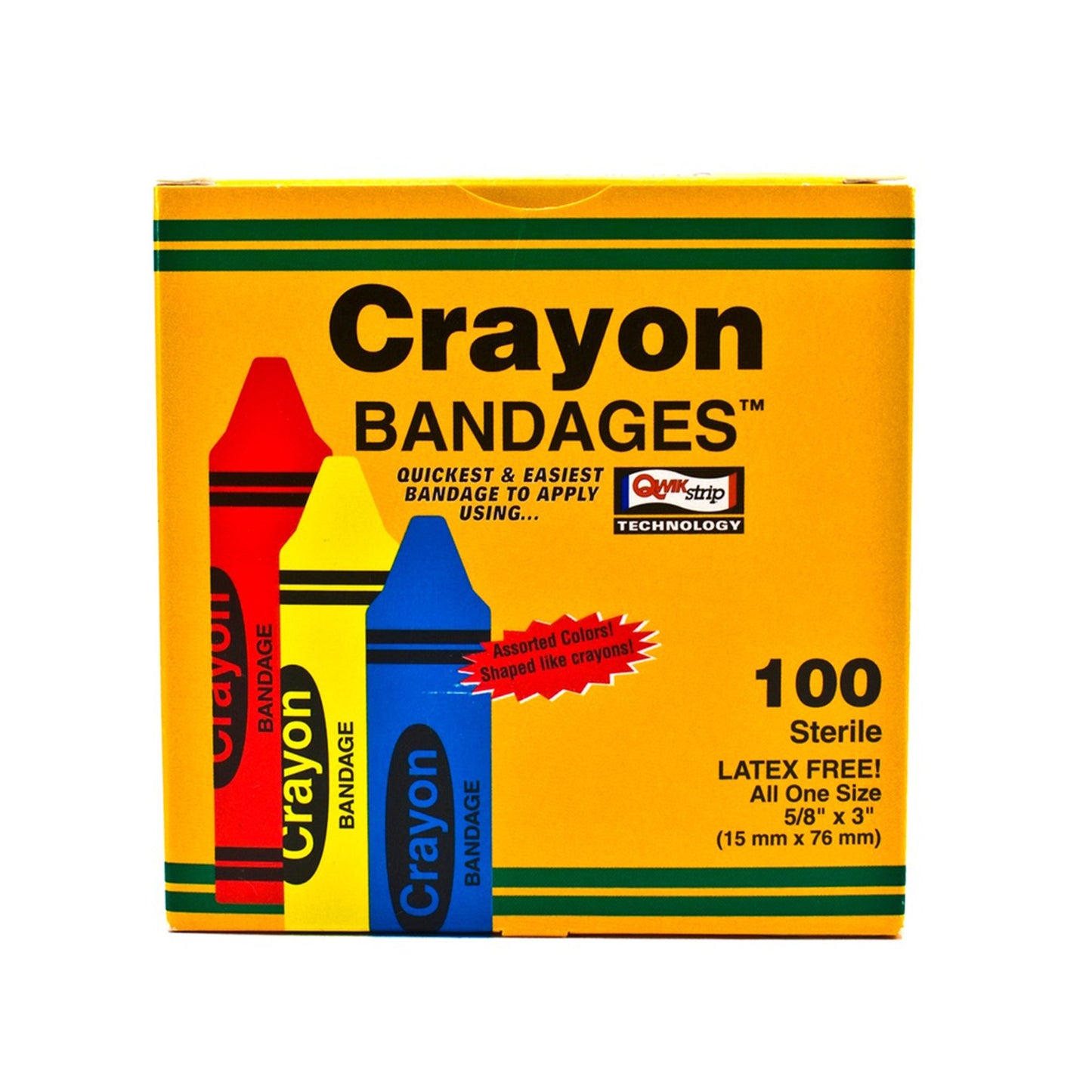 BANDAGE, STRIP CRAYON 3/4"X3" (100/BX)