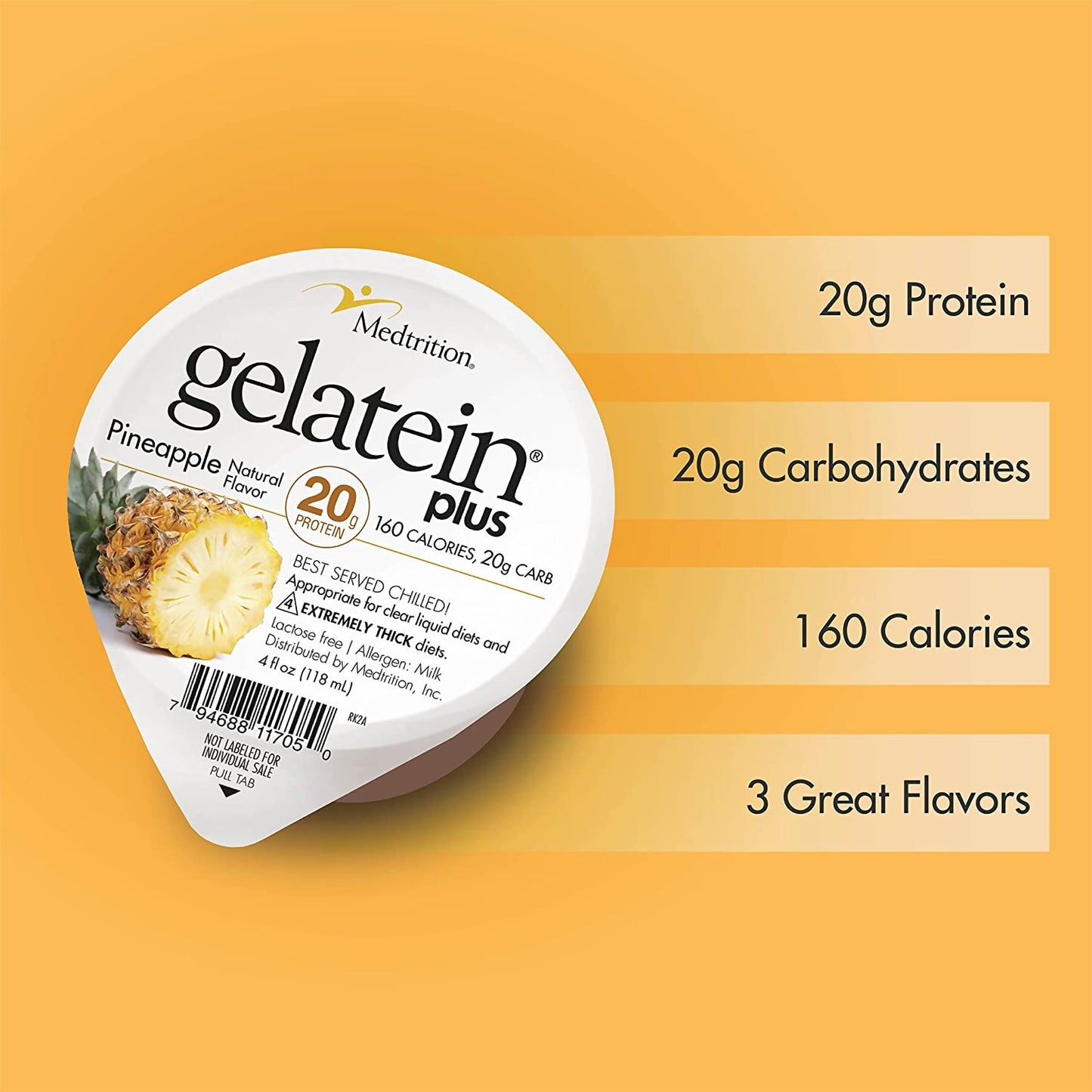 NUTRIENT, GELATIN PLUS PINEAPPLE 4OZ CUP (36/CS)