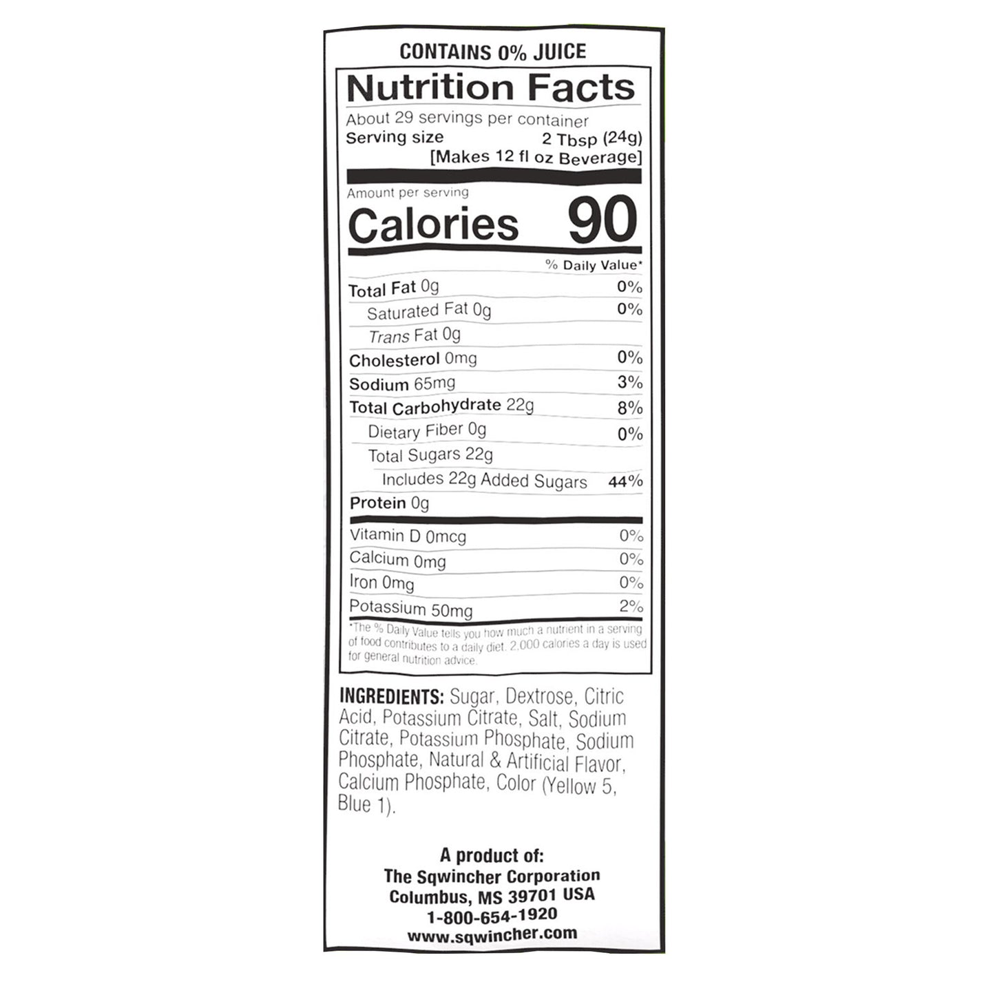 SQWINCHER, PDR MIX LMN LIME MAKES 2.5GL (32PK/CS)