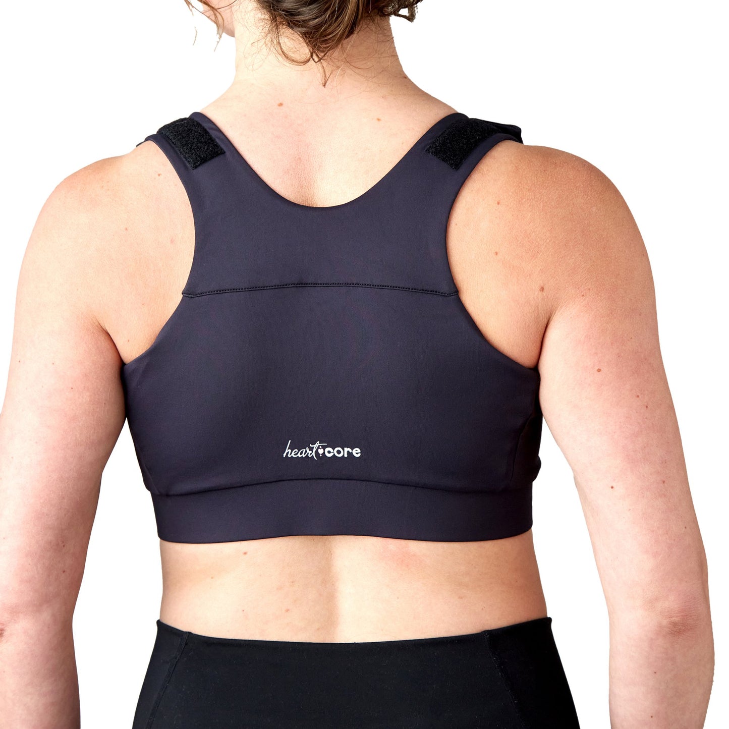 BRA, PST-OP SHIRL W/DBL ZIP FRNT CLSR STRAP BLK LG (36/CS)