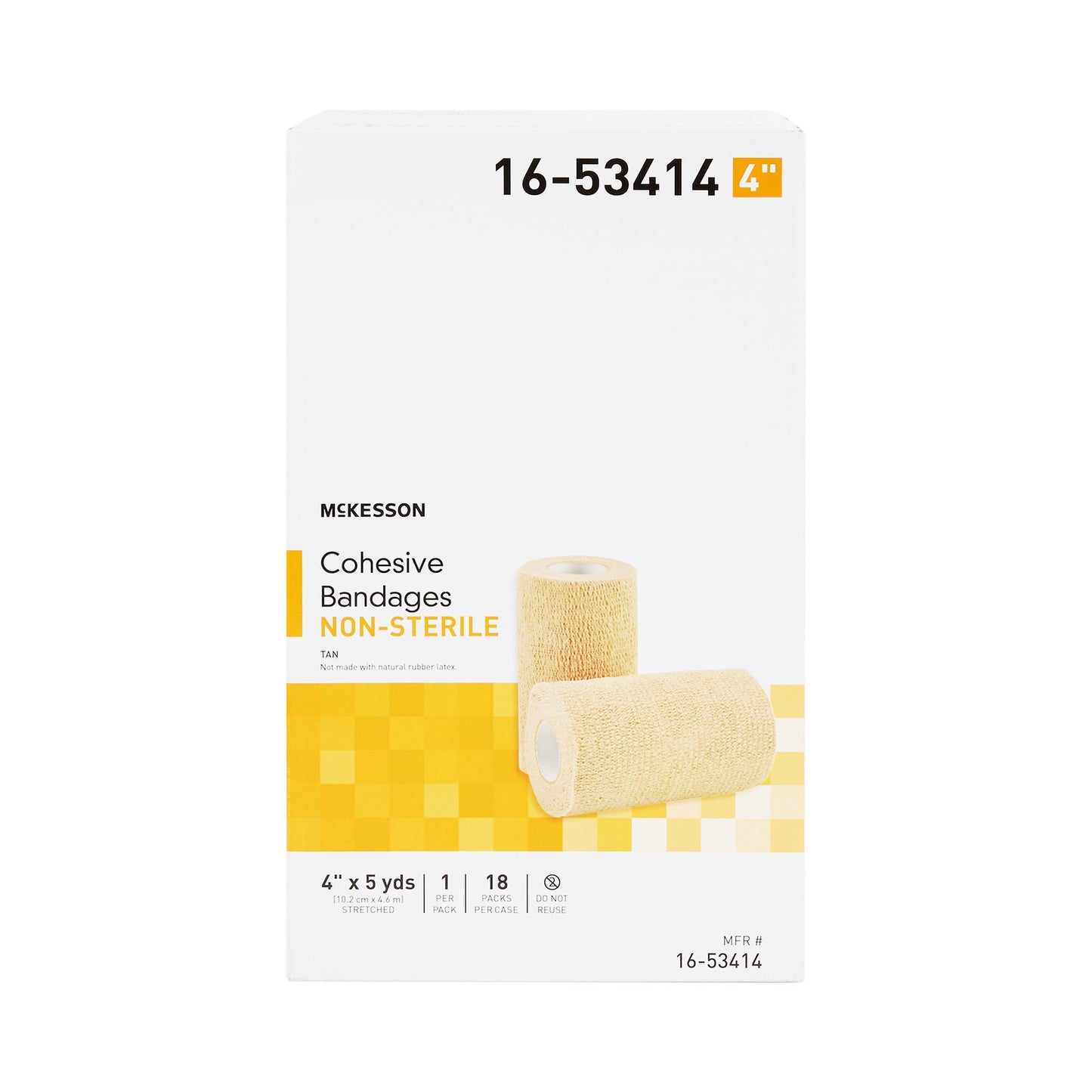BANDAGE, COHESIVE N/S LF TAN 4" (18/CS)