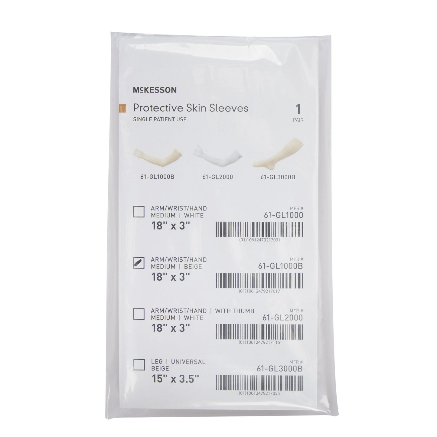 ARM SLEEVE, BEIGE 18"X3" (12PR/CS)
