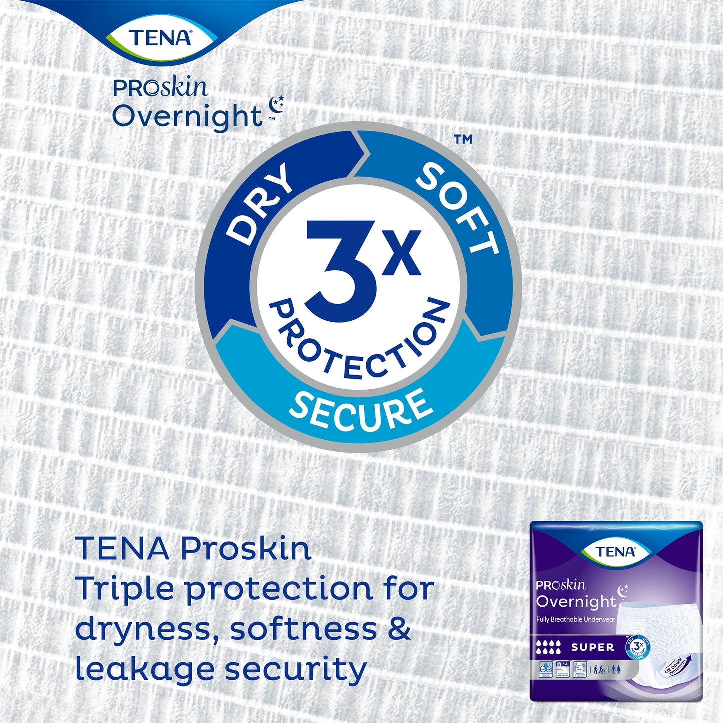 UNDERWEAR, TENA PROT OVRNIGHT W-SHAPE HI-ABSRB LG (14/BG 4BG