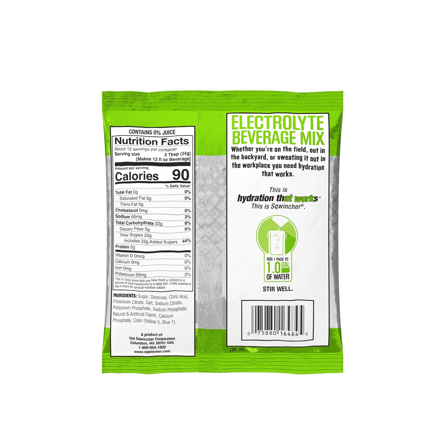 SQWINCHER, PDR MIX LMN LIME MAKES 1GL (20/BX 4BX/CS)