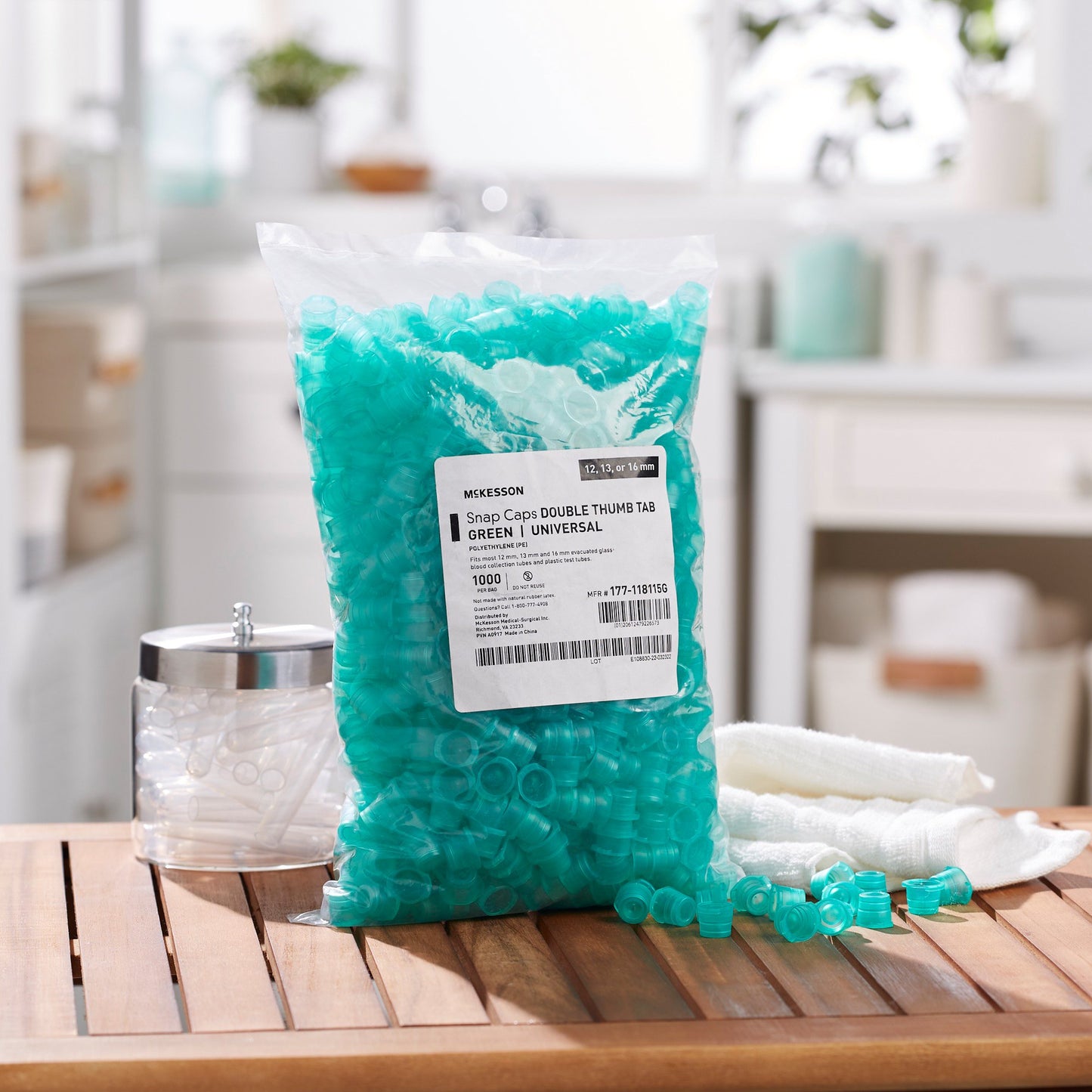 CAP, SNAP UNIV POLY GRN (1000/BG)