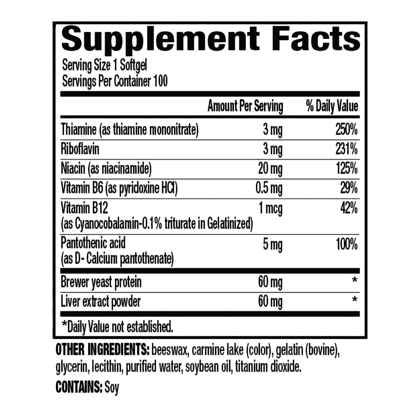 VITAMIN B COMPLEX SFT GEL (100/BT)
