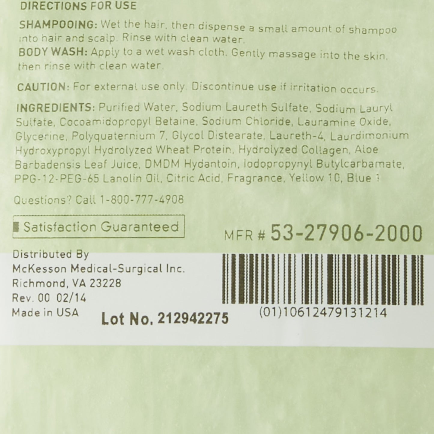SHAMPOO, HAIR/BODY COND CUCUM DISC 2000ML (4/CS)