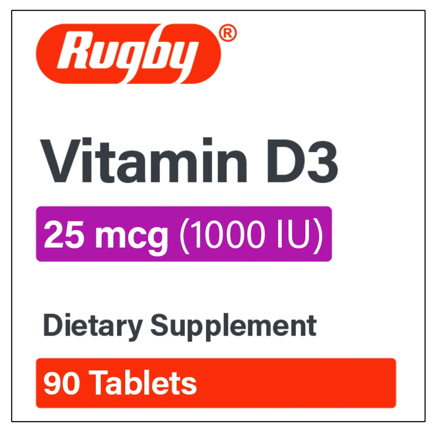 VITAMIN D3, TAB 25MCG (90/BT)