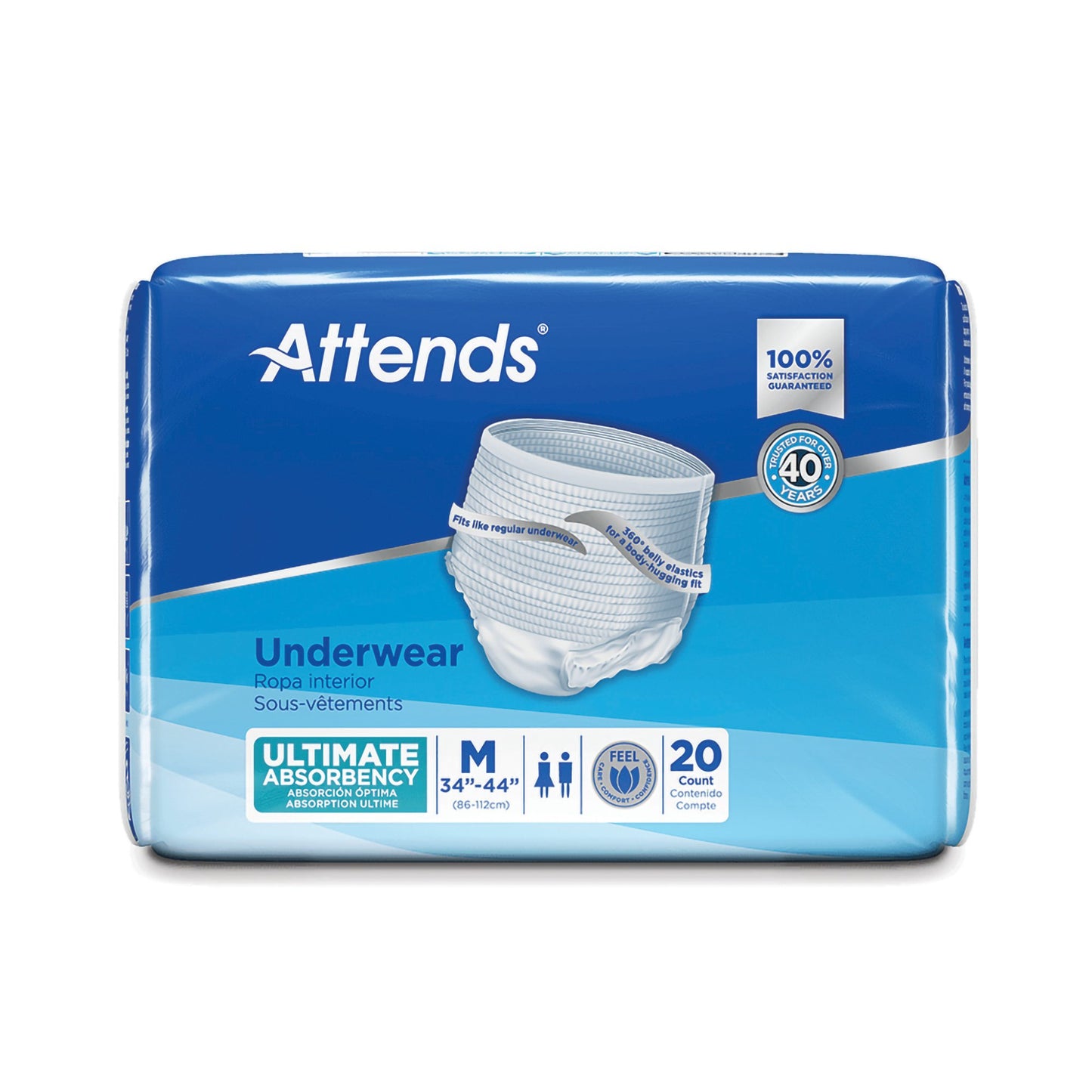 UNDERWEAR, ATTENDS ULT MED (20/BG 4BG/CS)