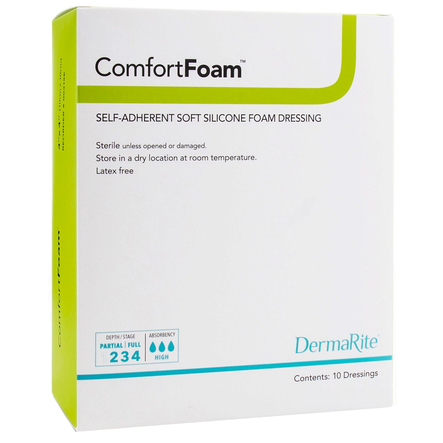DRESSING, COMFORT FOAM SILCONEW/O BORDER 3"X3" (10/BX)