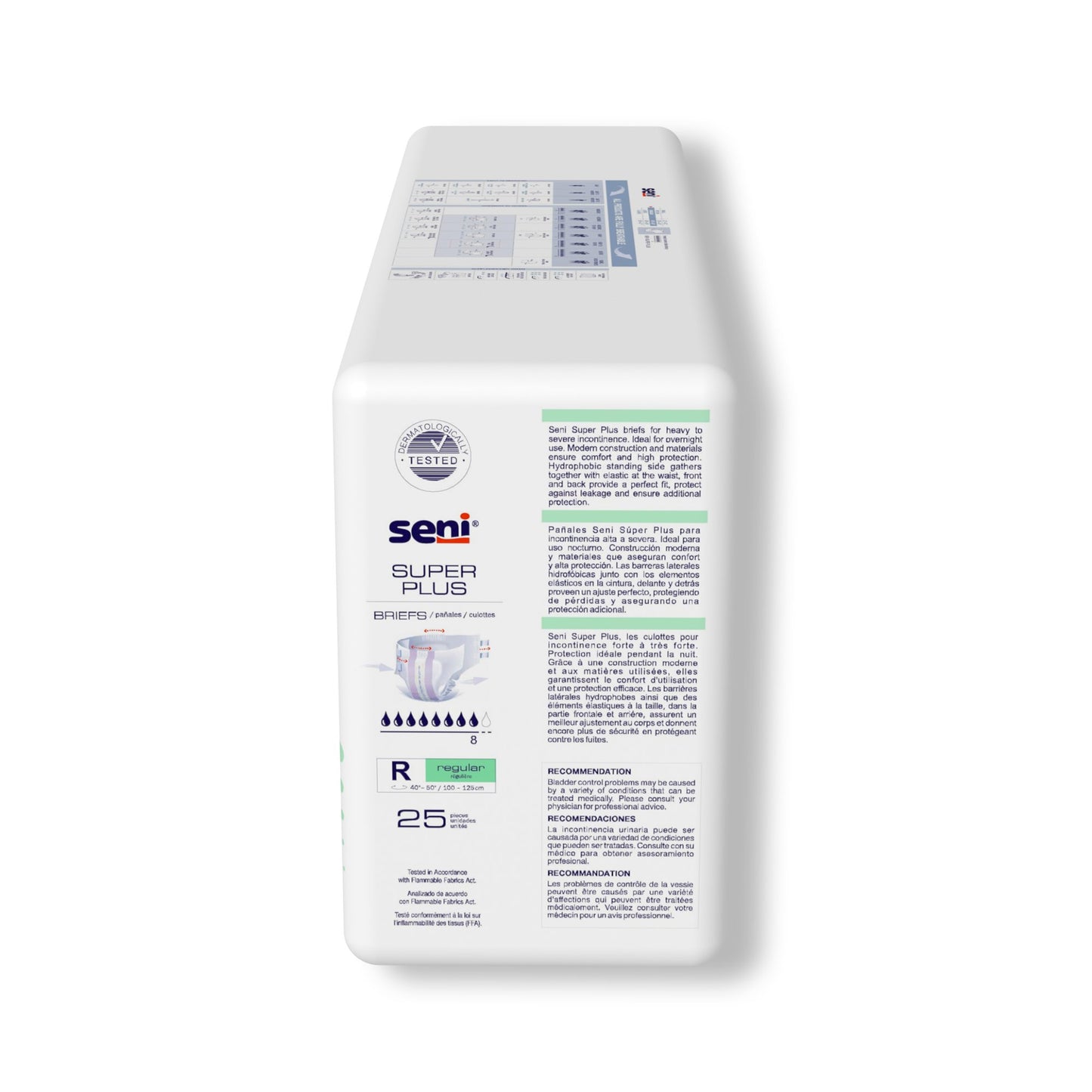 BRIEF, INCONT SENI SUPER PLUS REG 40"-50" (25/PK 3PK/CS)