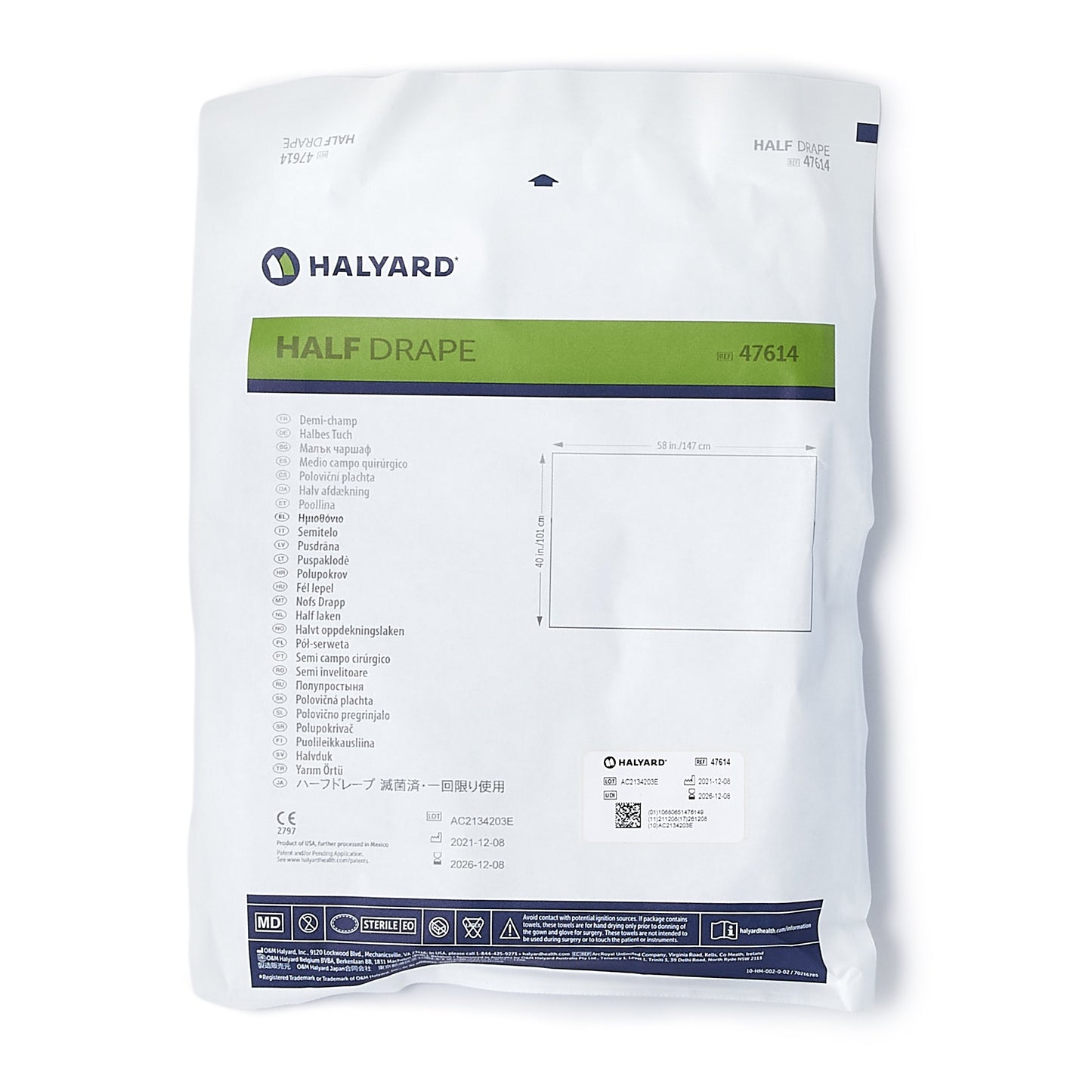 DRAPE, SURGICAL HALF BASIC STR40"X58" (60/CS)