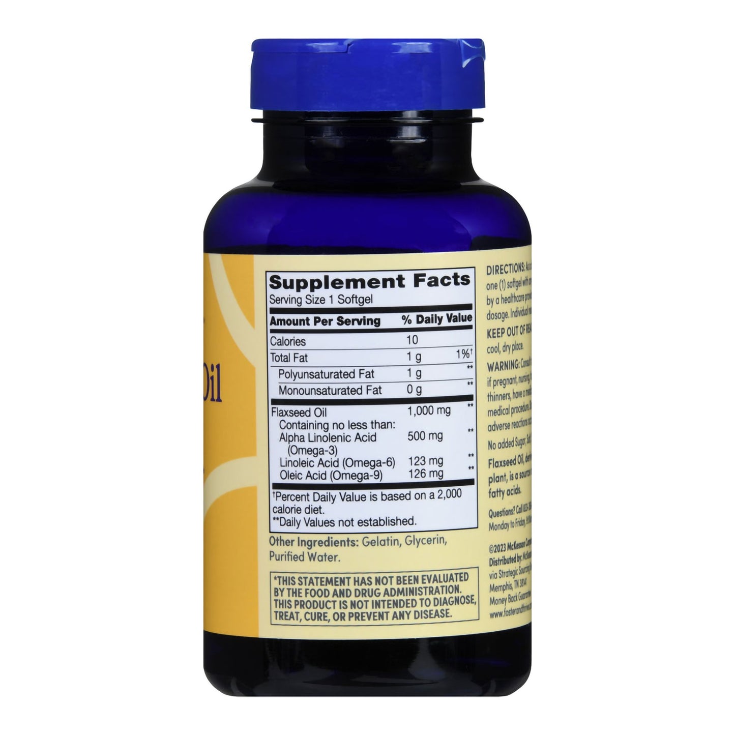 FLAXSEED OIL, CAP SGEL FT SM 1000MG (100/BT)