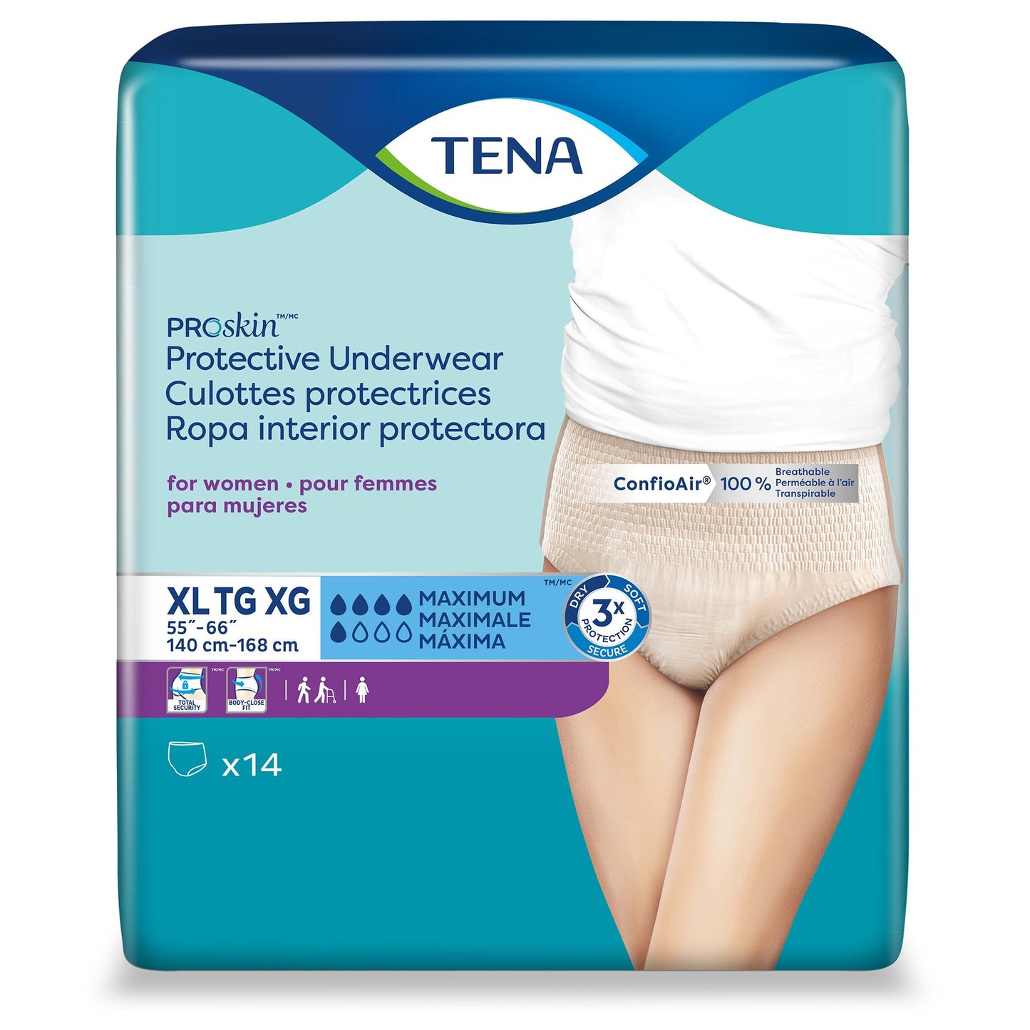 UNDERWEAR, INCONT INTIMATES PROSKIN WMNS XLG (14/BG 4BG/CS)