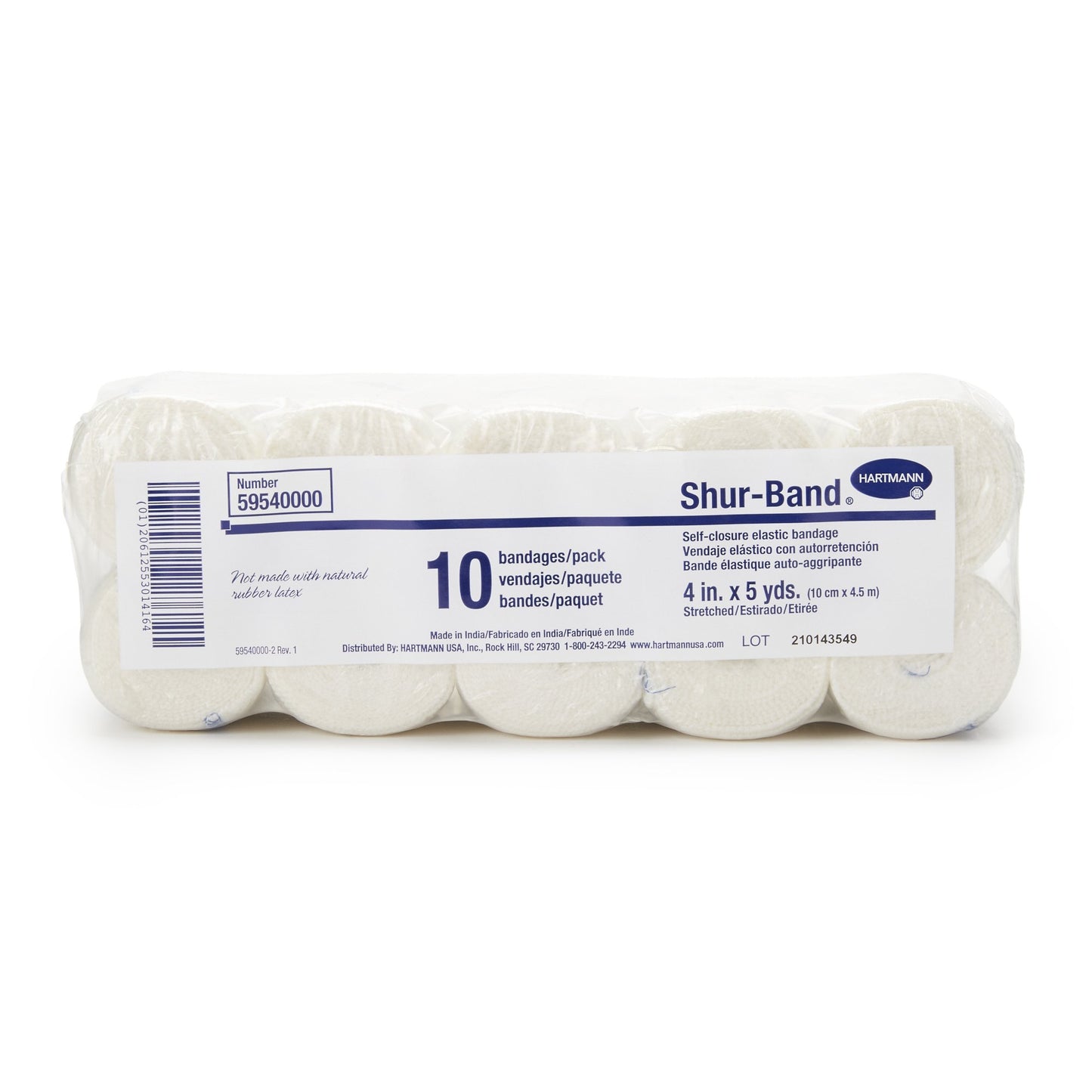BANDAGE, ELAS SHURBND LF 4X5YDS (10/PK 6PK/CS)