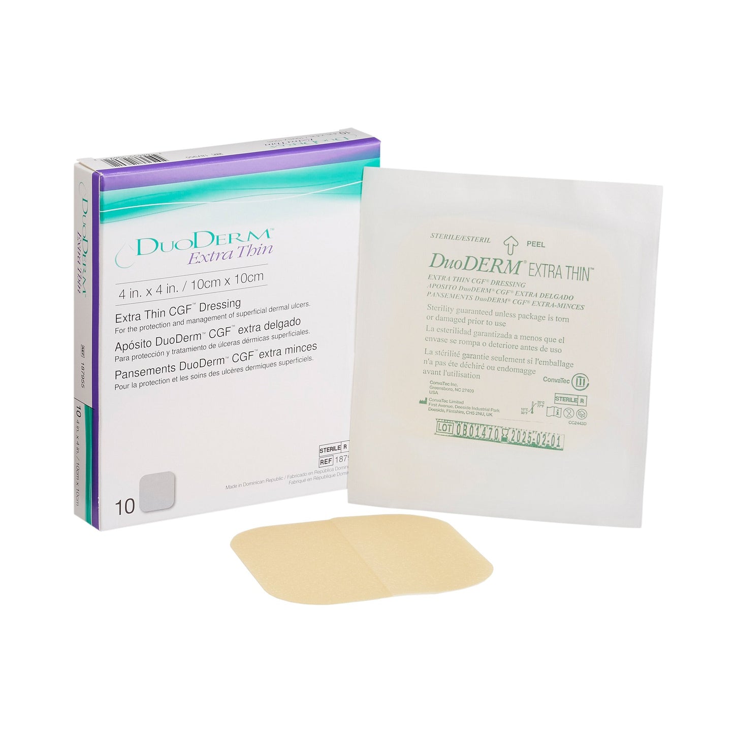 DRESSING, DUODERM X-THIN STR 4"X4" (10/BX)