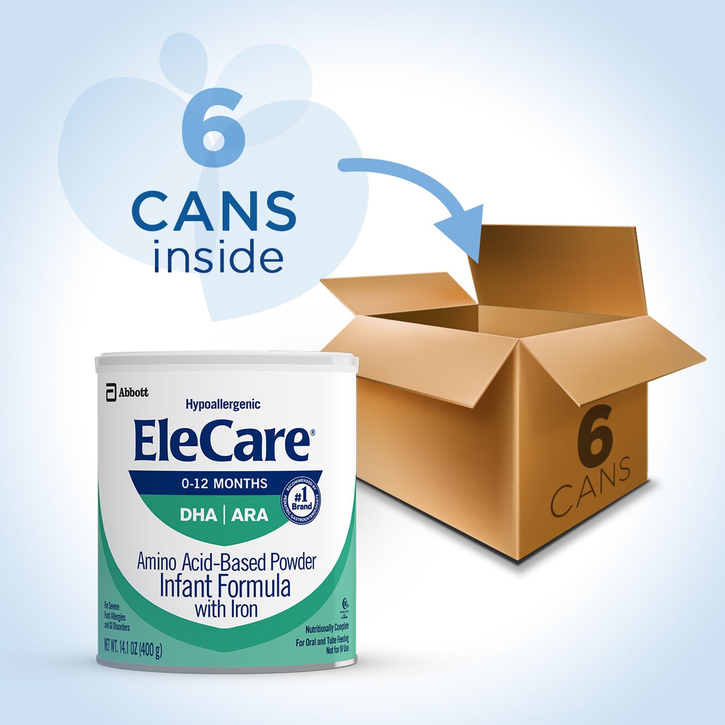 ELECARE, PDR W/DHA/ARA UNFLAV 14.1OZ (6/CS)