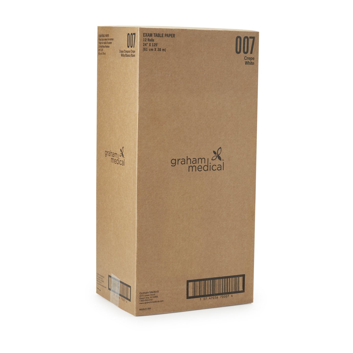 PAPER, TABLE CREPE WHT 24"X125' (12/CS)