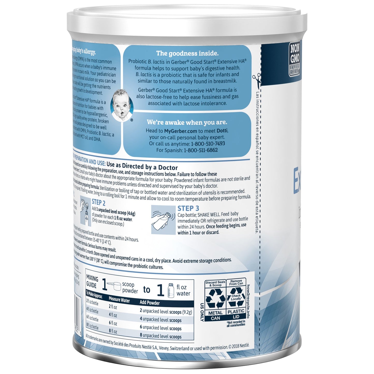 FORMULA, POWDER EXTENSIVE HA UNFLAVORED (6/CS)