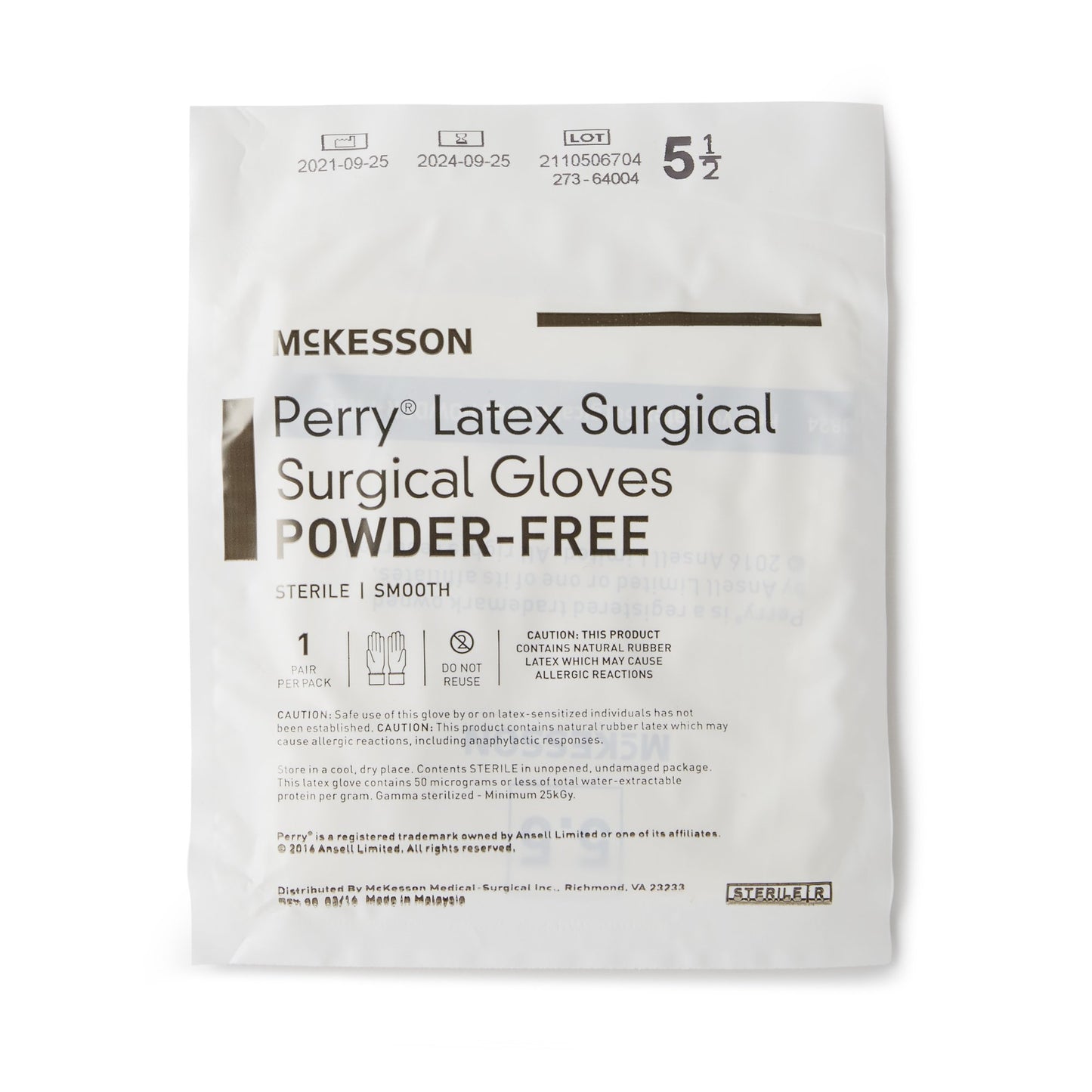 GLOVE, SURG LTX 5.5 STR2 SMTH (50PR/BX 4BX/CS)