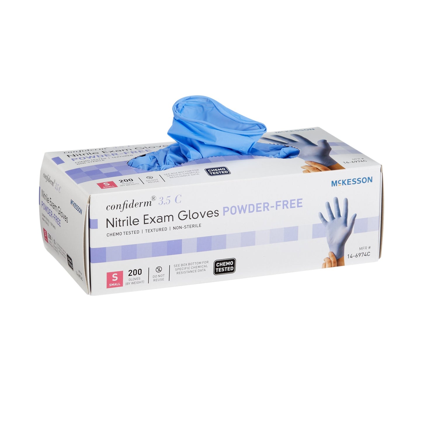 GLOVE, EXAM NTRL SM N/S CHEMO 3.5C (200/BX 10BX/CS)