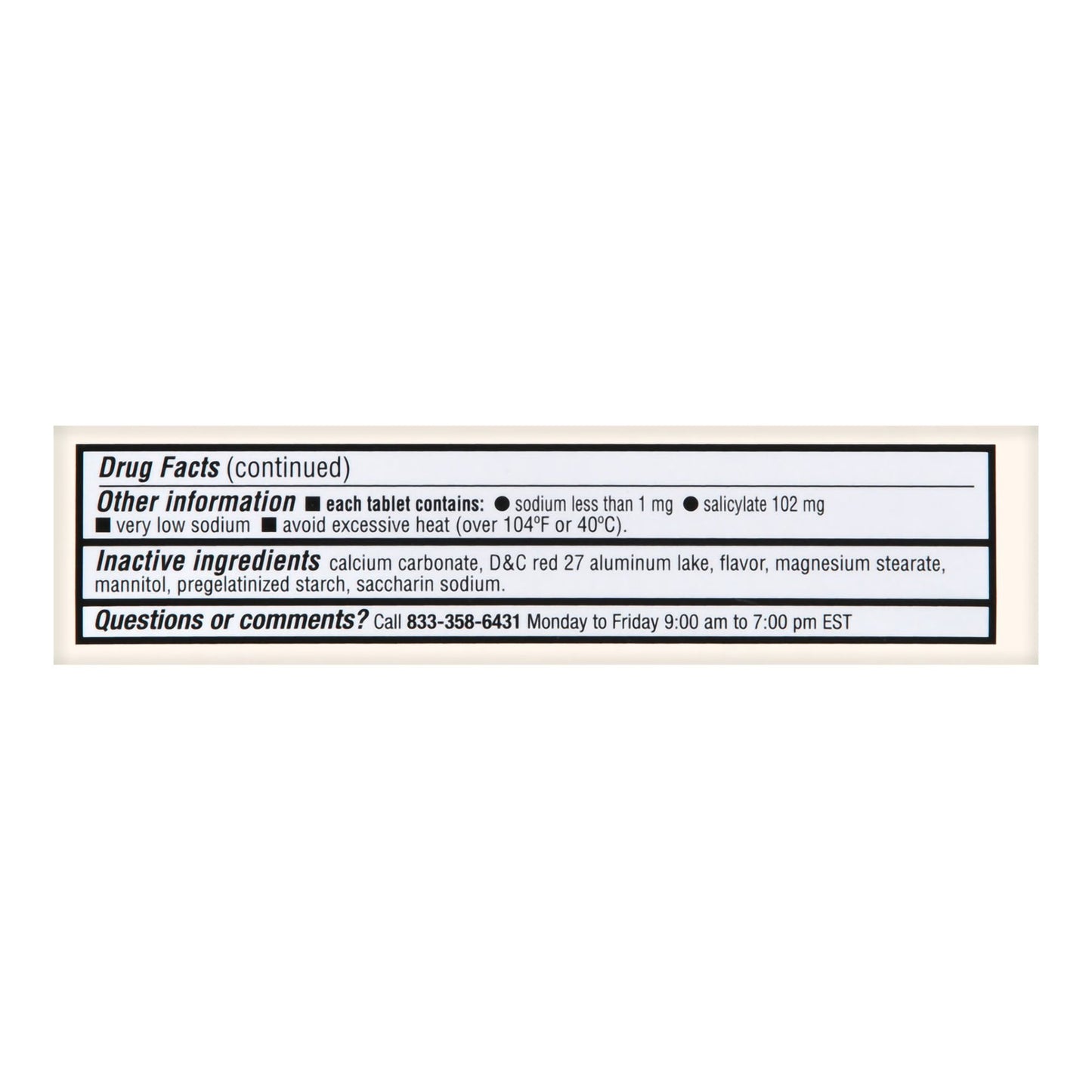 STOMACH RELIEF, TAB FT SM CHEWREG 262MG (30/CT)