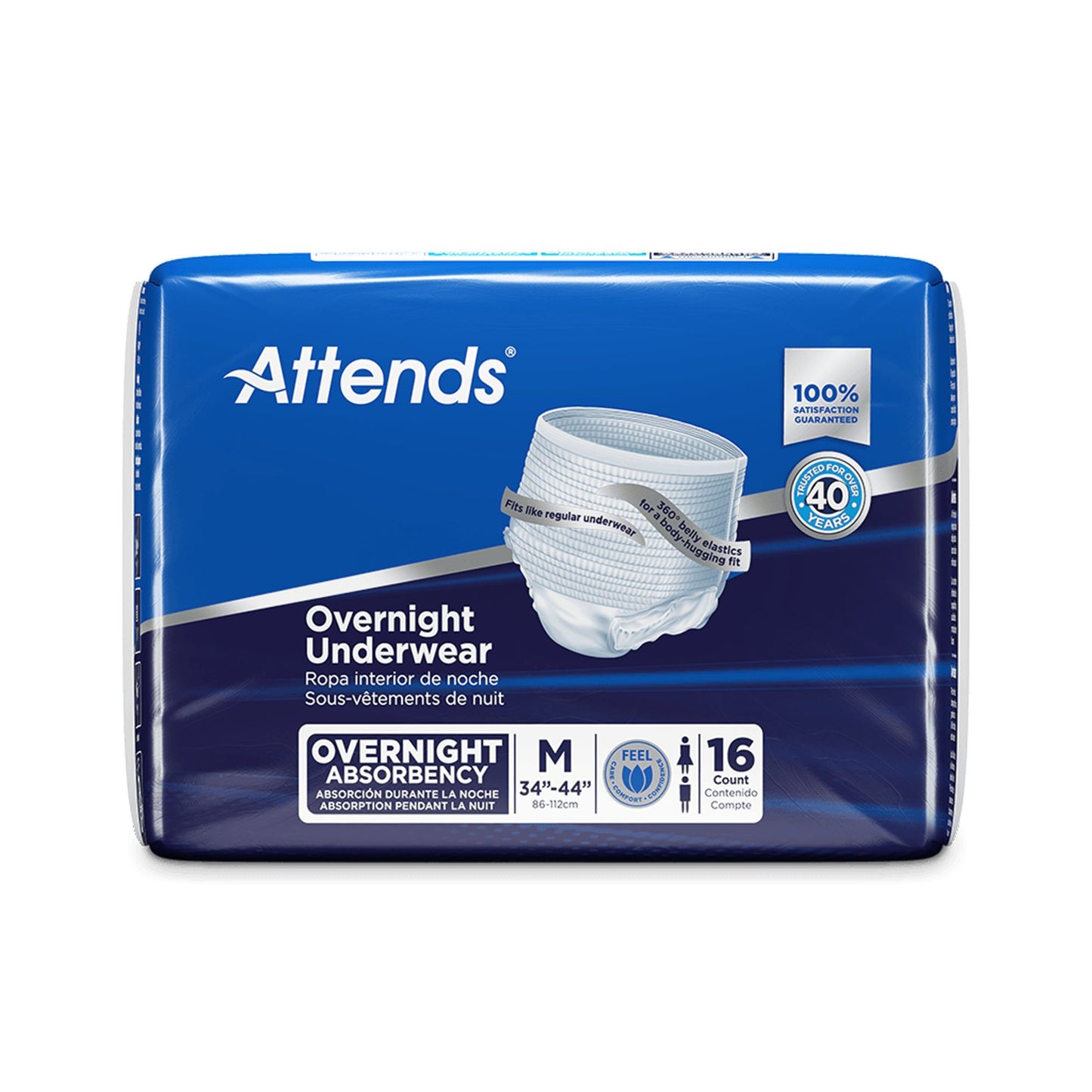UNDERWEAR, INCONT OVERNIGHT SUPER+ MED (16/BG 4BG/CS)
