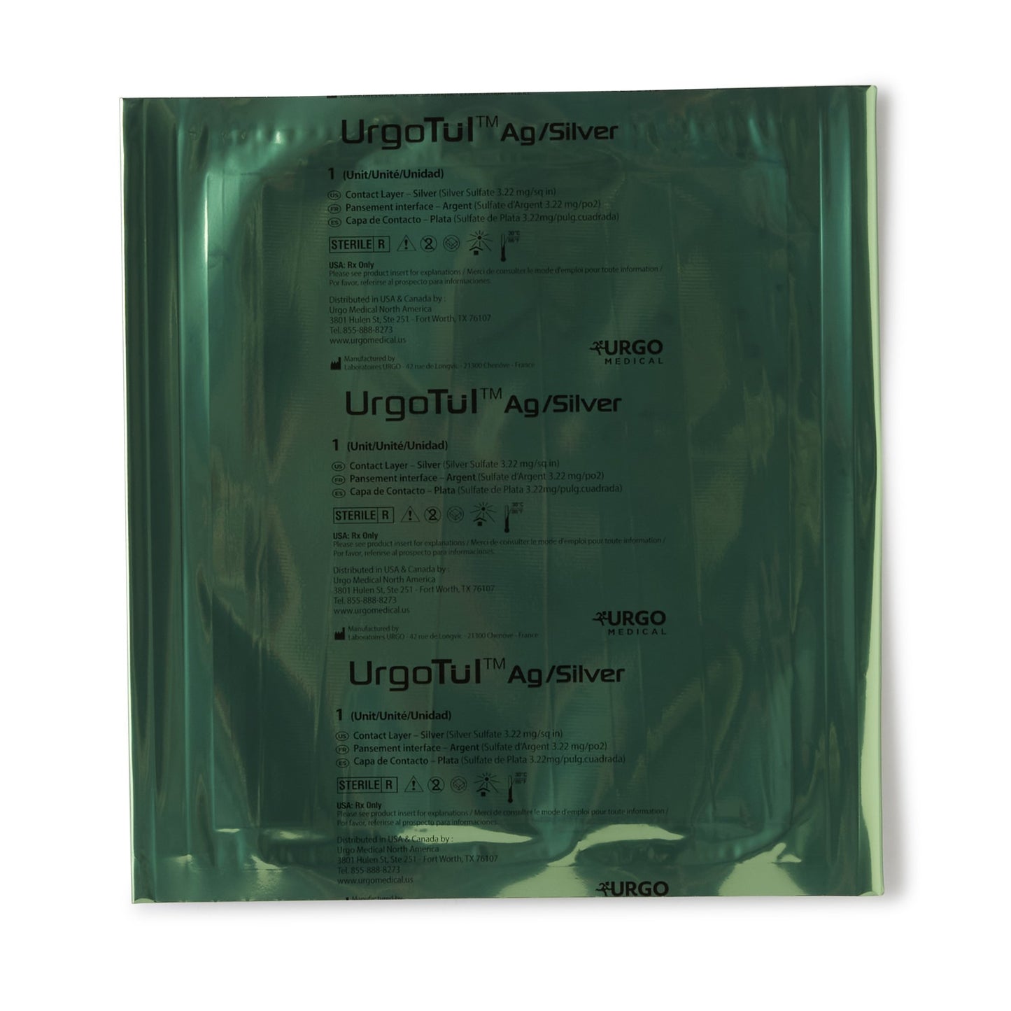 DRESSING, WOUND AG URGOTUL CONTACT LAYER 6"X8" (10/BX)