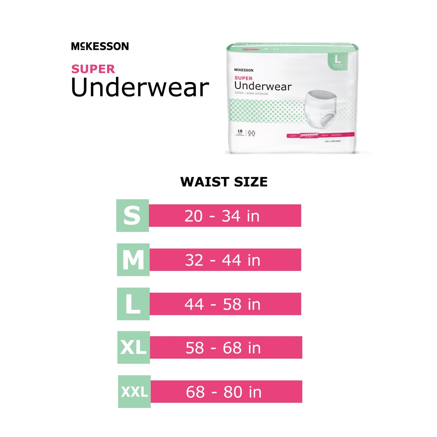 UNDERWEAR, SUPER LG 44-58 (18EA/BG 4BG/CS)