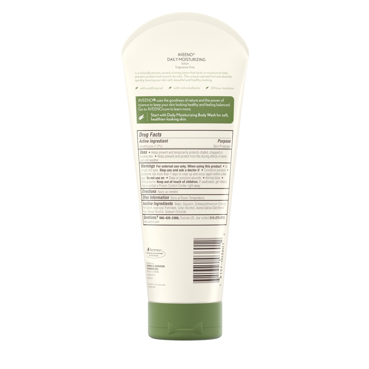 LOTION, AVEENO MOIST DAILY TUBE 8OZ (12/CS)