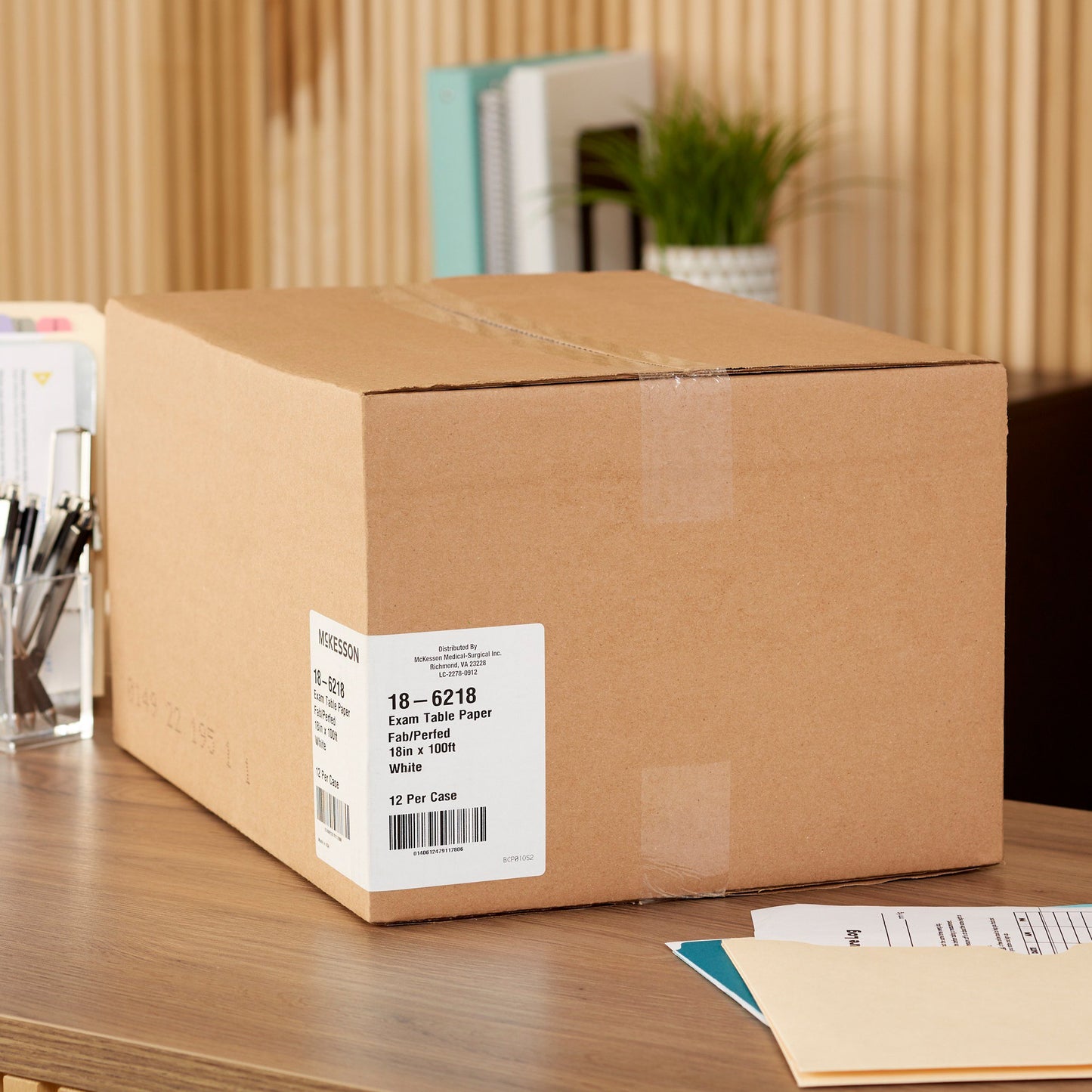 PAPER, TABLE CREPE/POLY W/PERF18"X100' (12RL/CS)