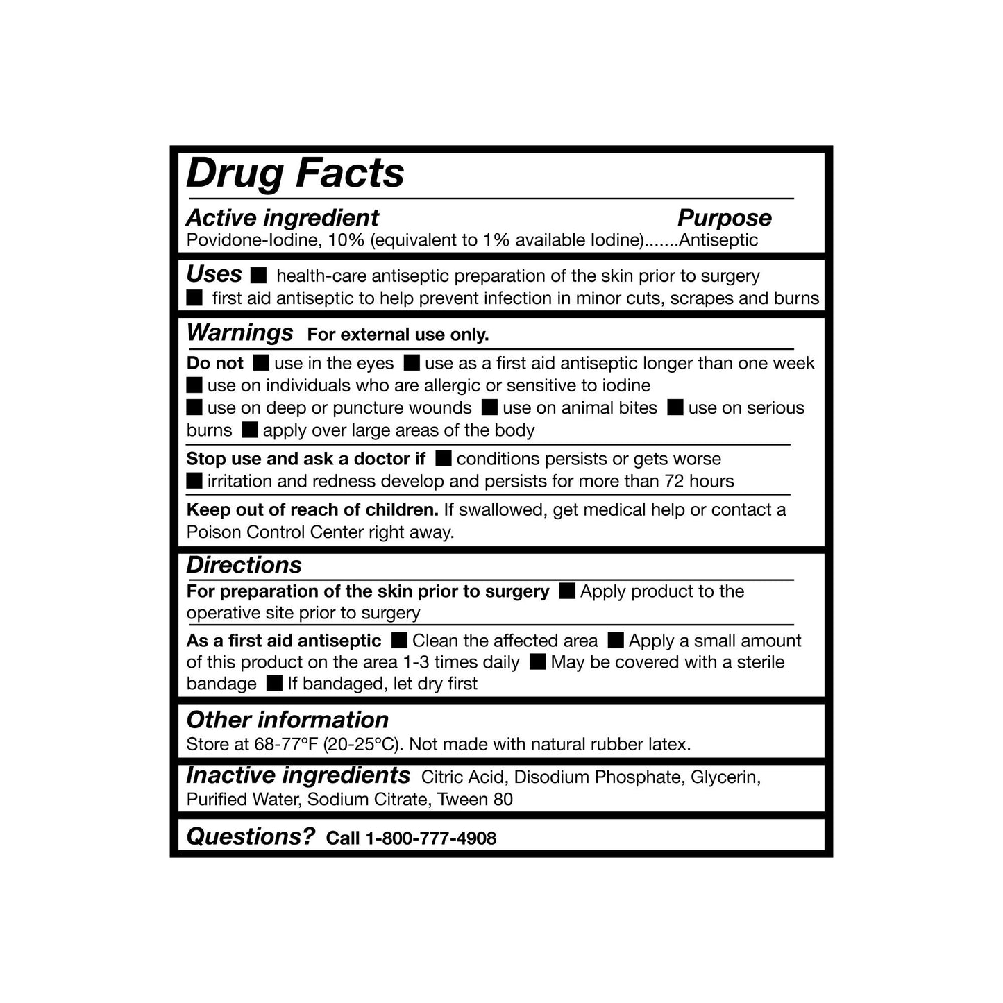 SOLUTION, PVP PREP 8OZ (24/CS)