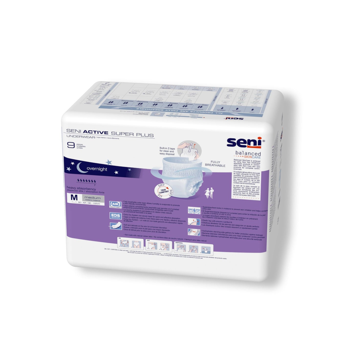 UNDERWEAR, INCONT ACTIVE SUPER+ MED 31"-43" (9/PK 4PK/CS)