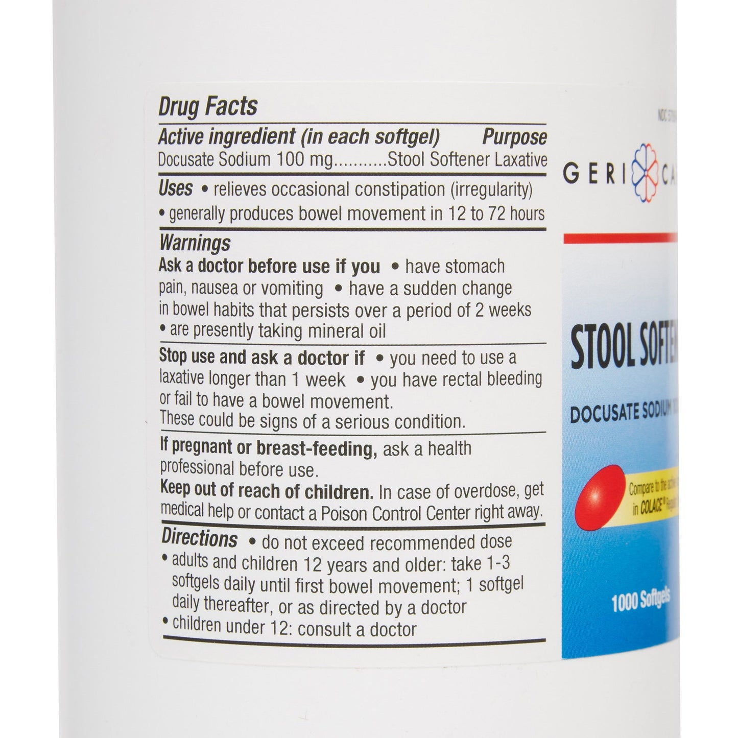 LAX DSS, SOFT GEL 100MG (1000/BT 12BT/CS)