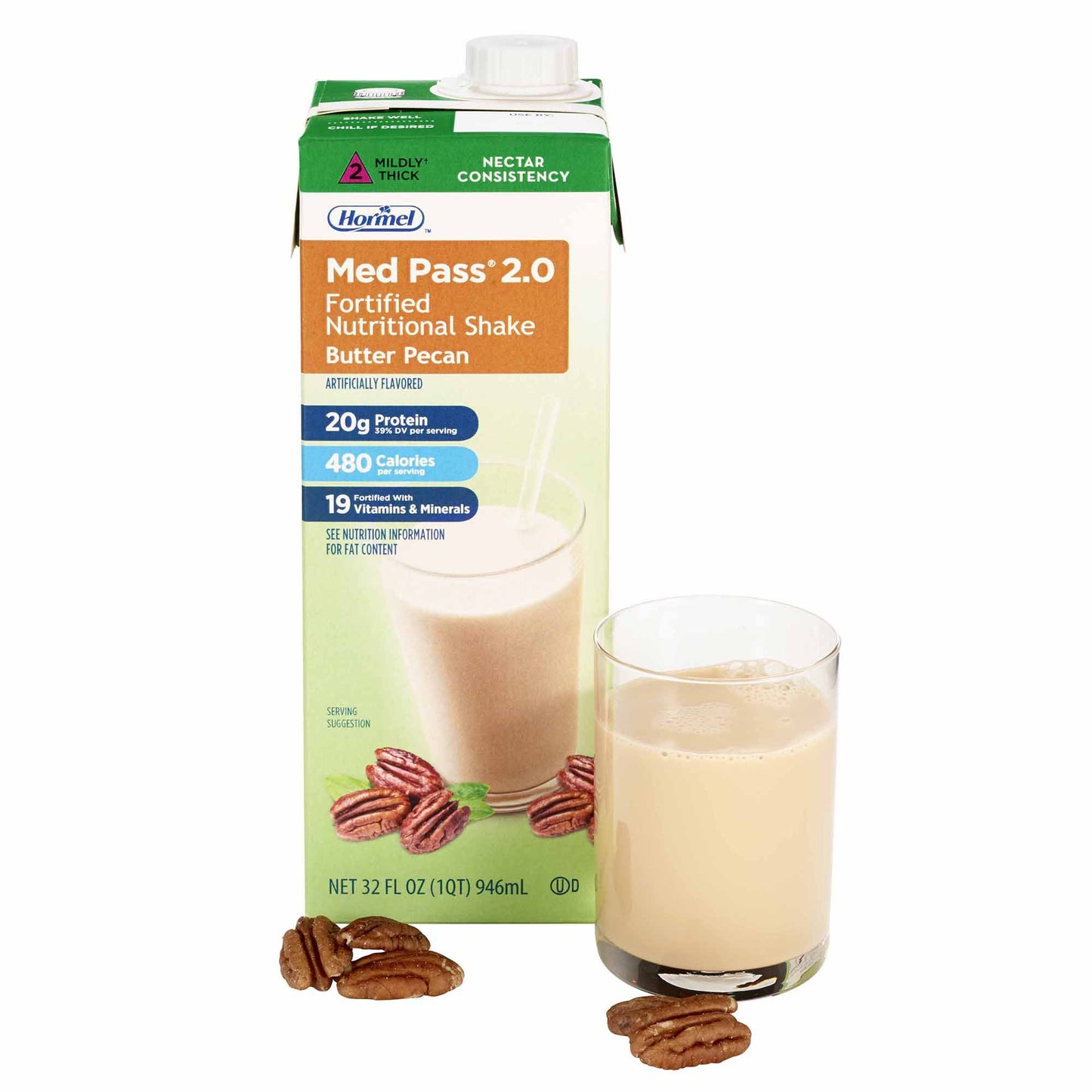 MED PASS 2.0, BUTTER PECAN 32OZ (12/CS) DMNDCR