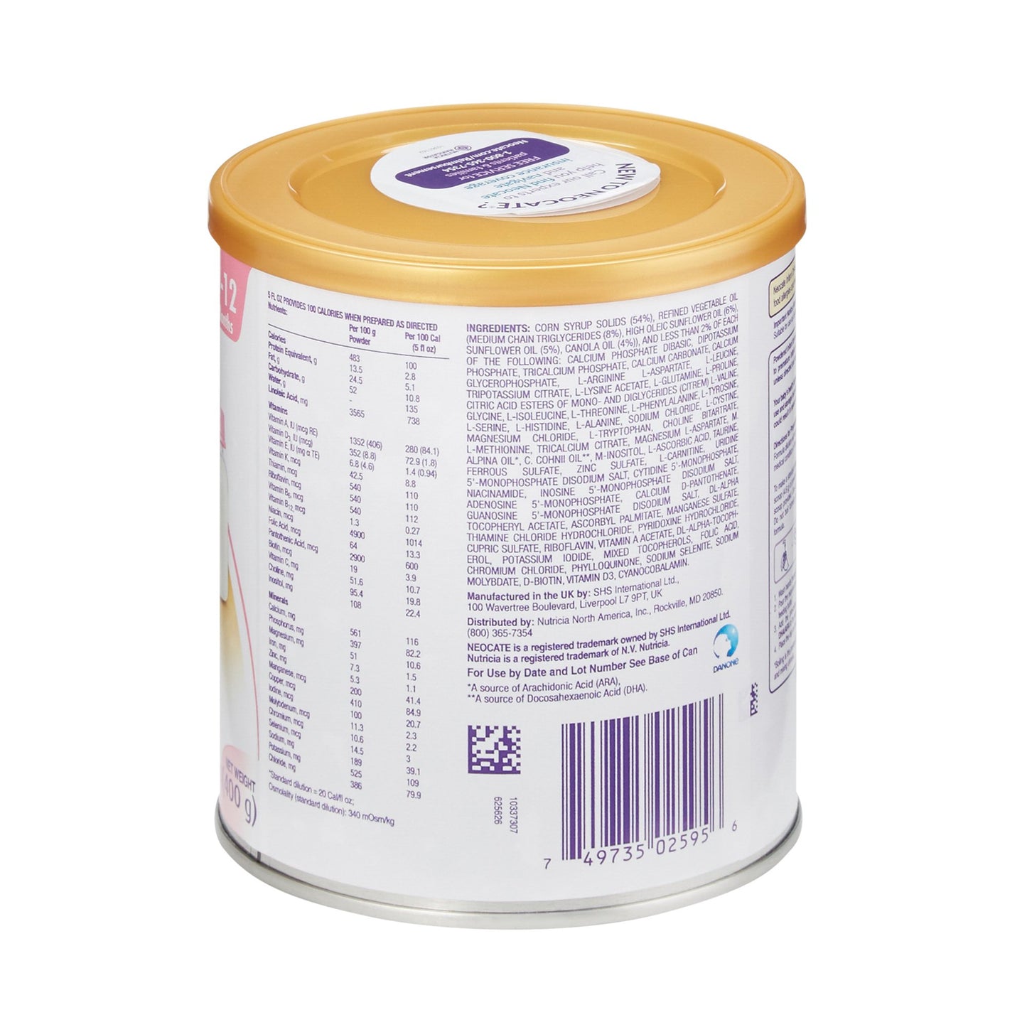 FORMULA, INF NEOCATE NUTRICIA DHA/ARA CAN PDR 14.1OZ