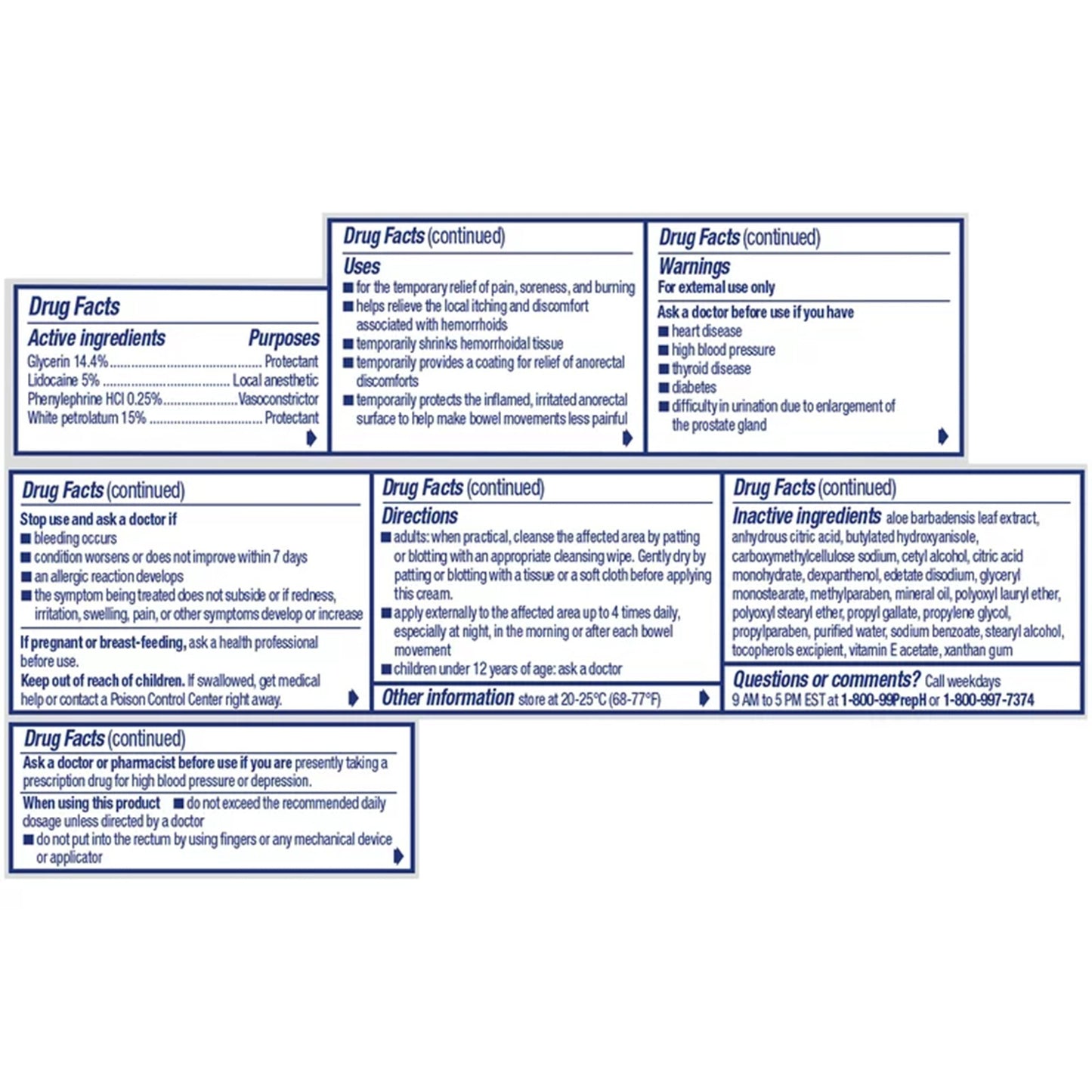 PREPARATION H, CRM HEMORRHOIDAL RAPID RELIEF 5%-0.25% 1OZ