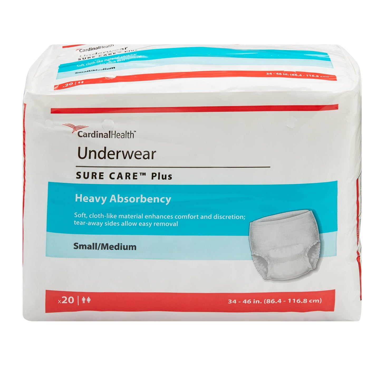 UNDERWEAR, PROTECTIVE SURECARESM/MED (20/BG 4BG/CS)