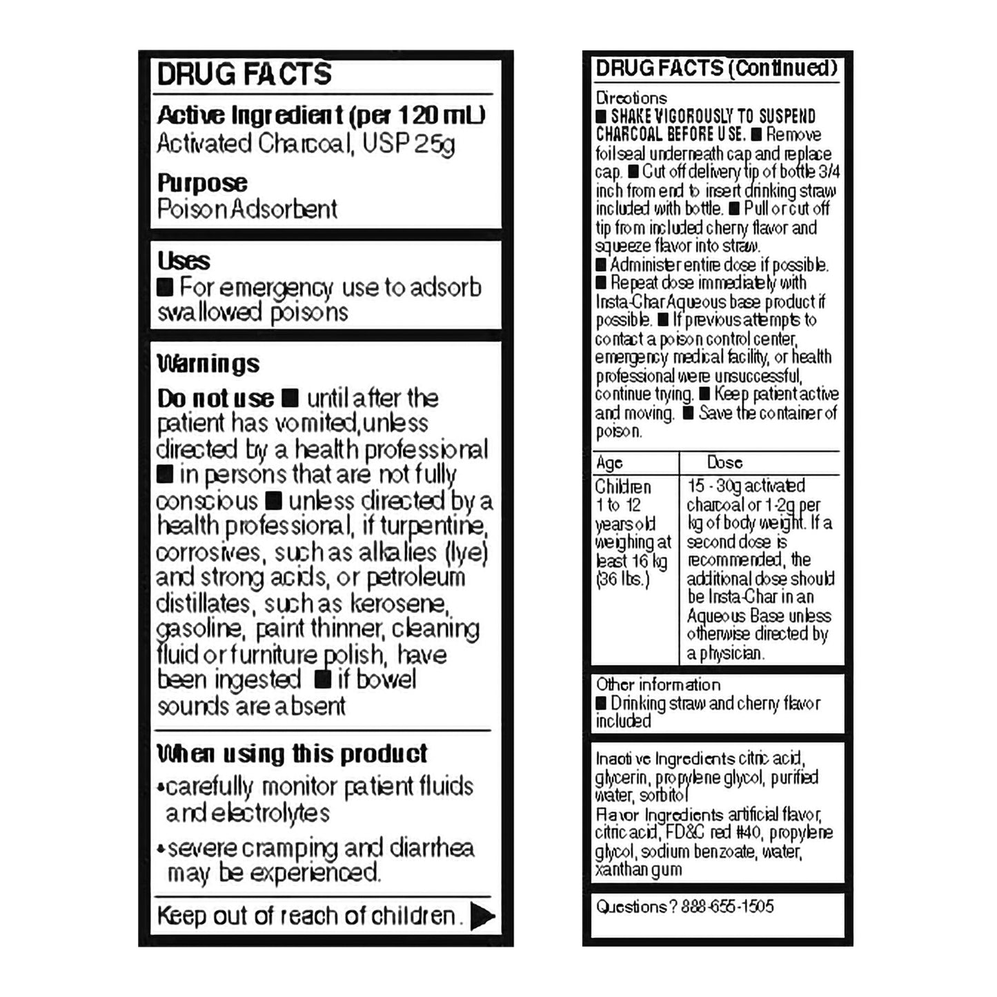 INSTA-CHAR SORBITOL, SUSP PED CHERRY 25MG/4OZ 4OZ