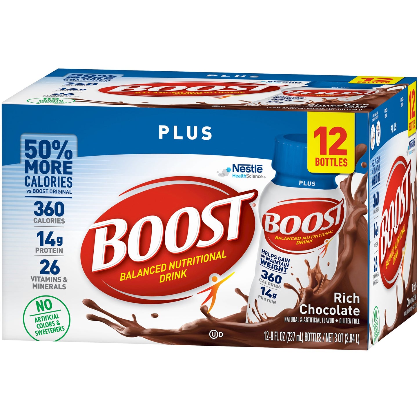 BOOST, PLUS RICH CHOCOLATE 8OZ(12/PK 2P/KCS)