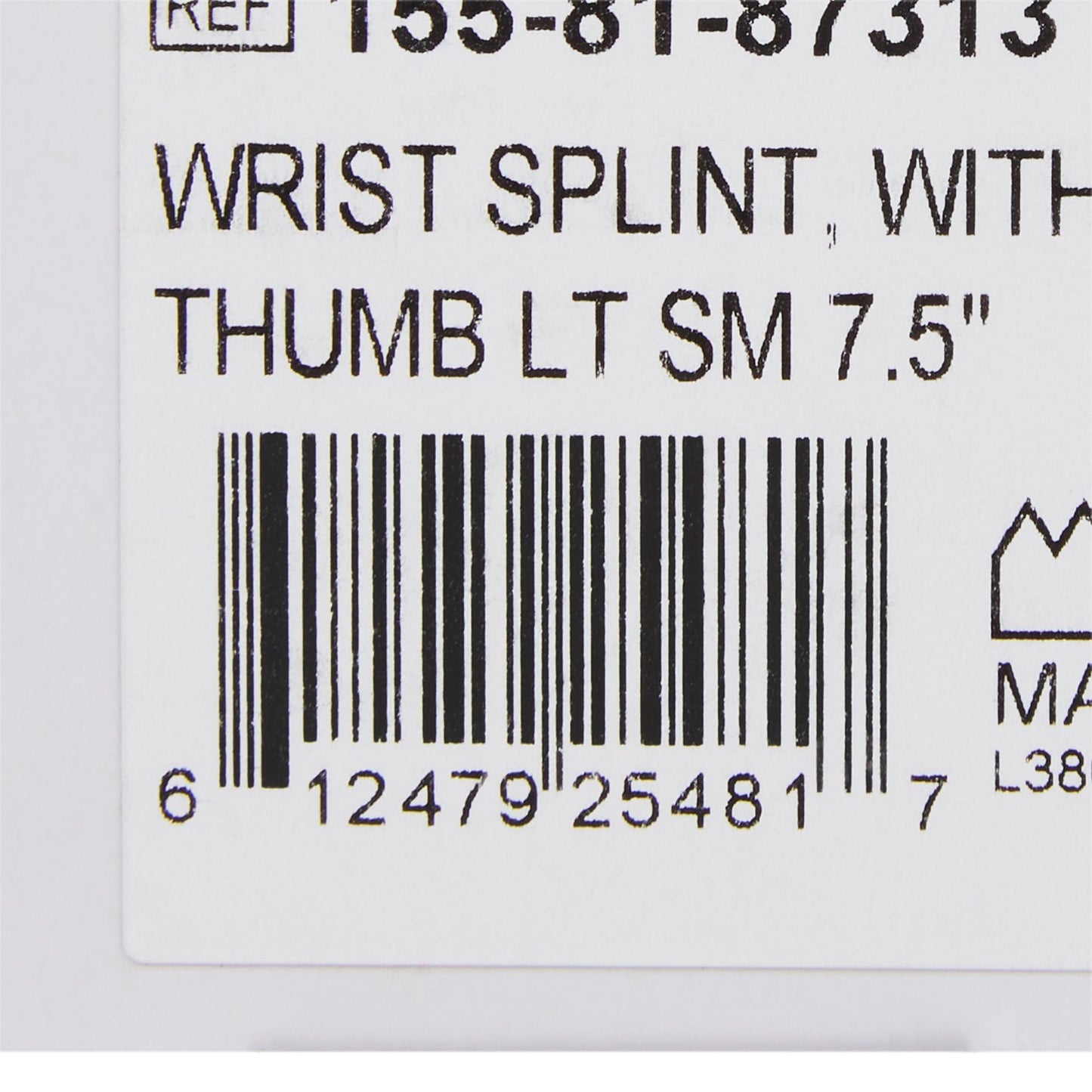 WRIST SPLINT, W/ABDUCTED THUMBLT SM 7.5"