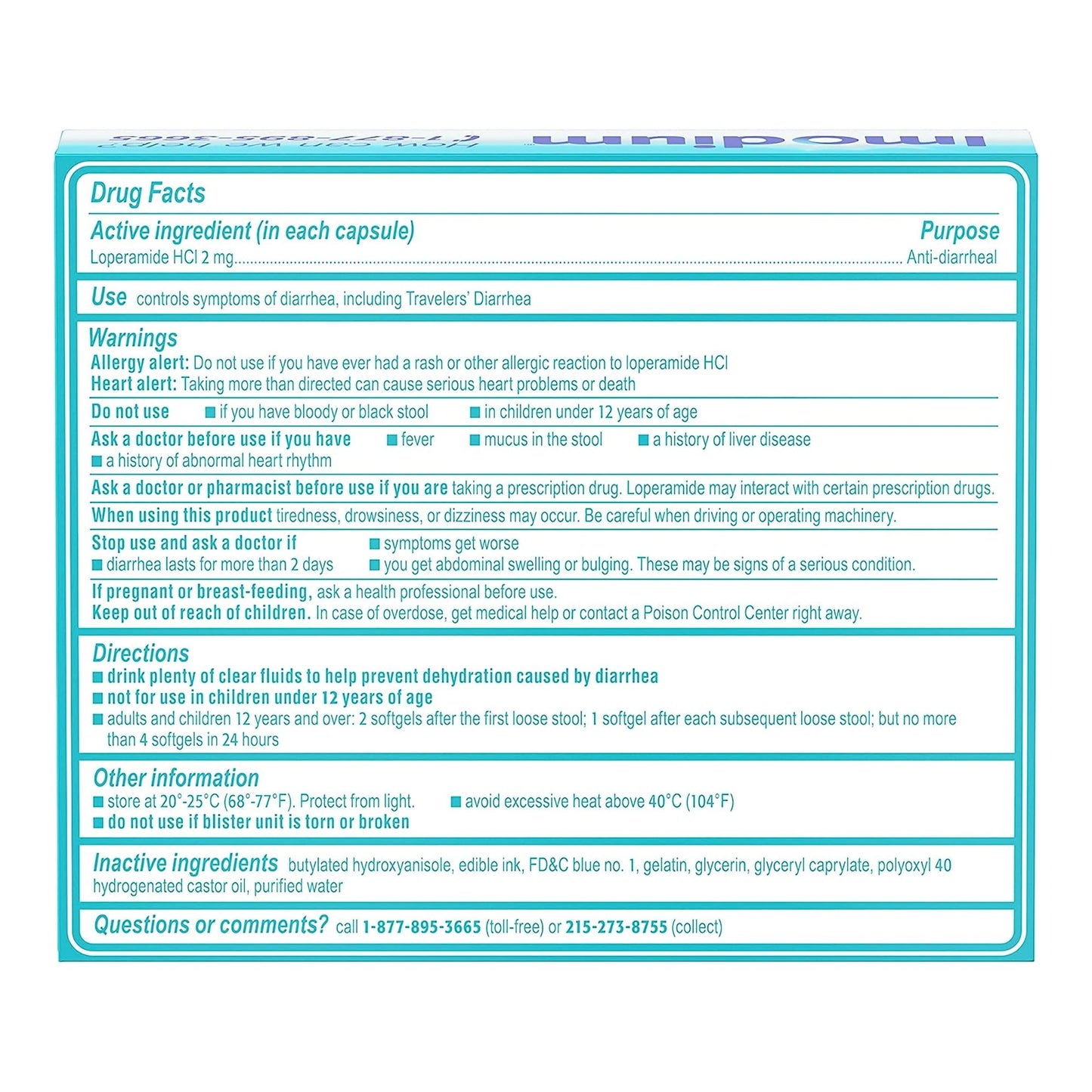 IMODIUM A-D, CAP SGEL ANTI-DIARRHEAL 2MG (24/BX)
