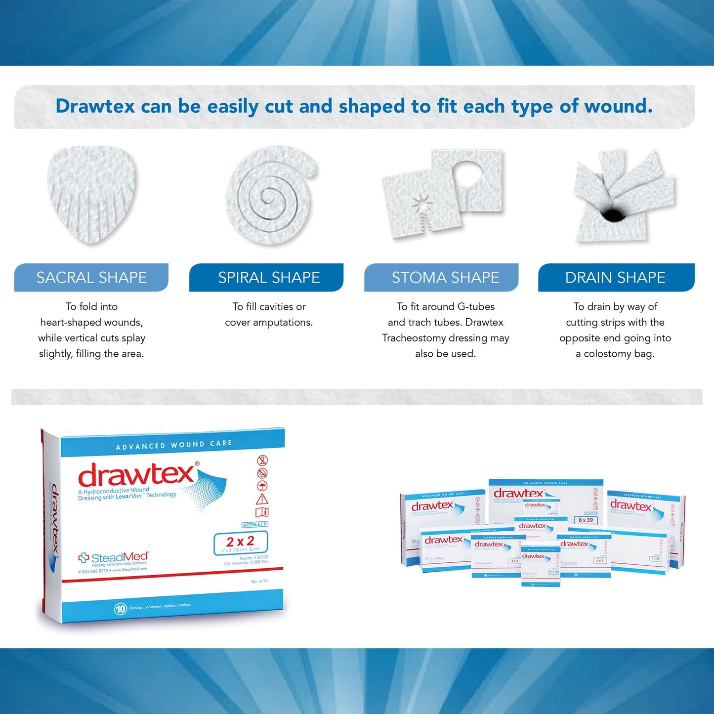 DRESSING, WND W/LEVA FIBER 2X2(10/BX) SWISAM